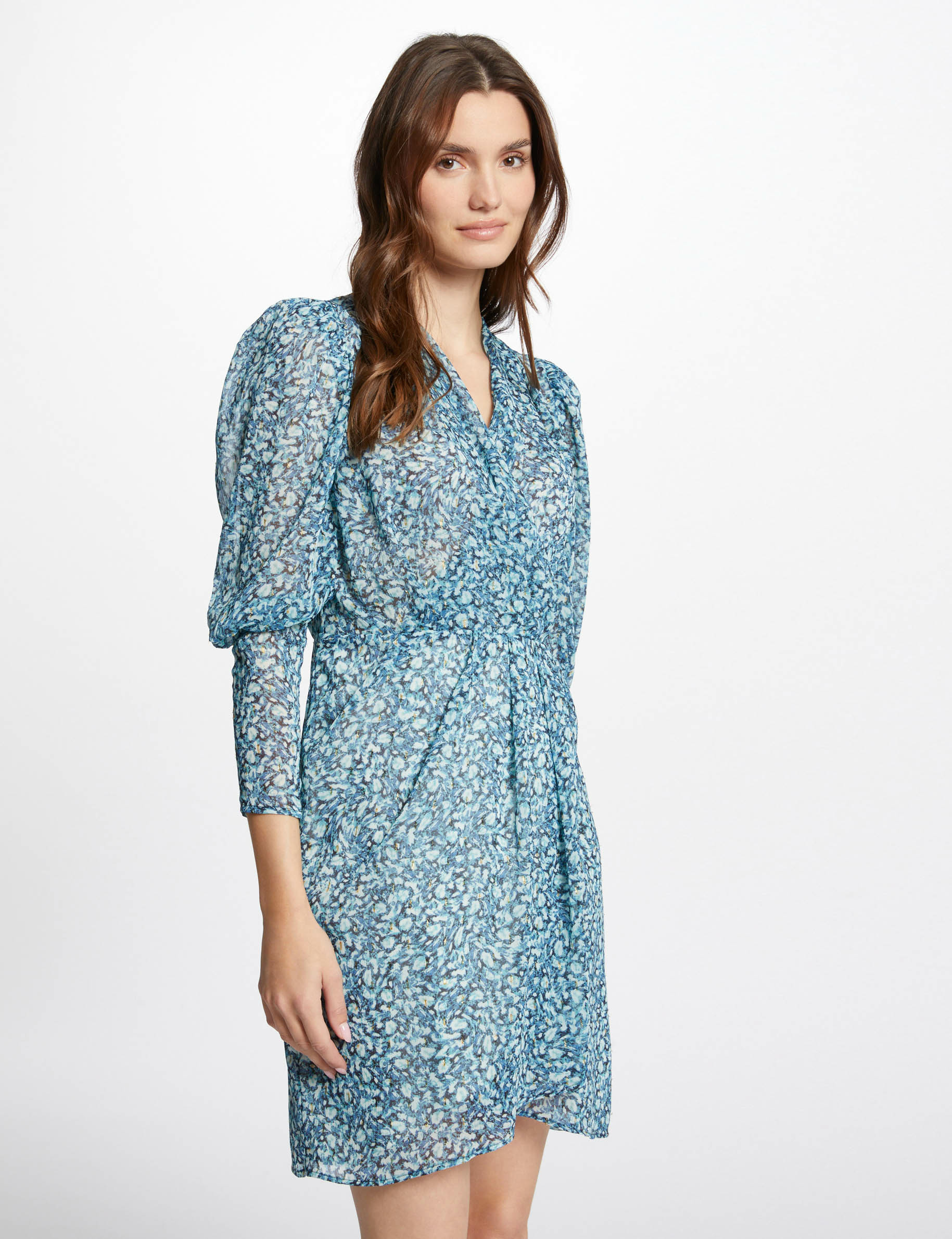 Robe courte imprimé abstrait multico femme