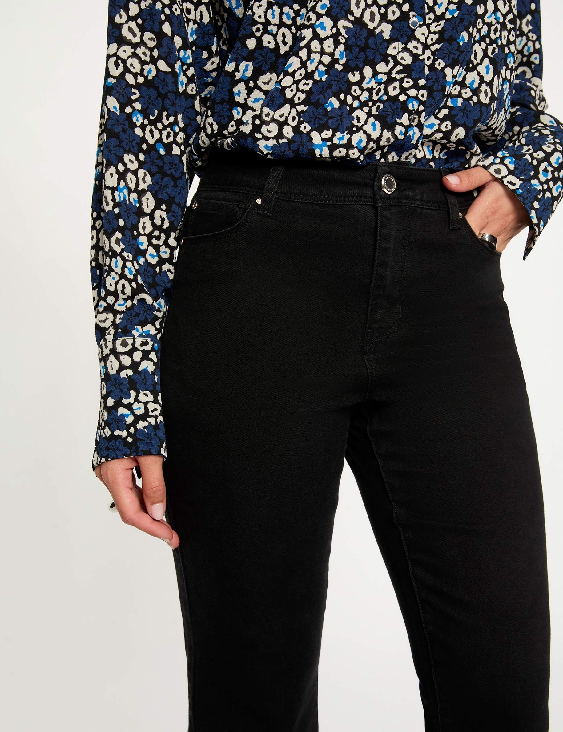 Jean flare 7/8 noir femme