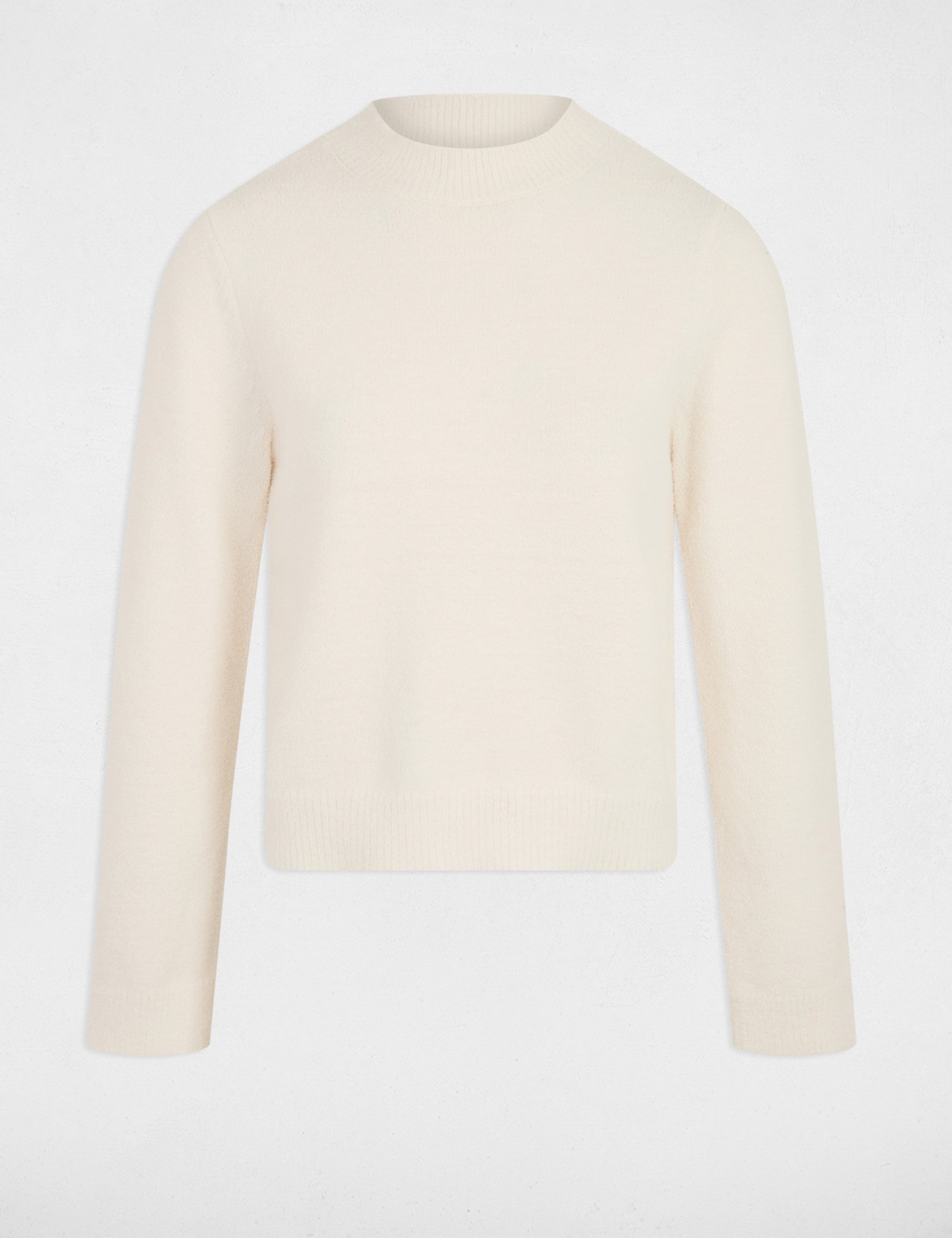 pull col montant ajuste ivoire femme Pull col montant ajusté ivoire femme