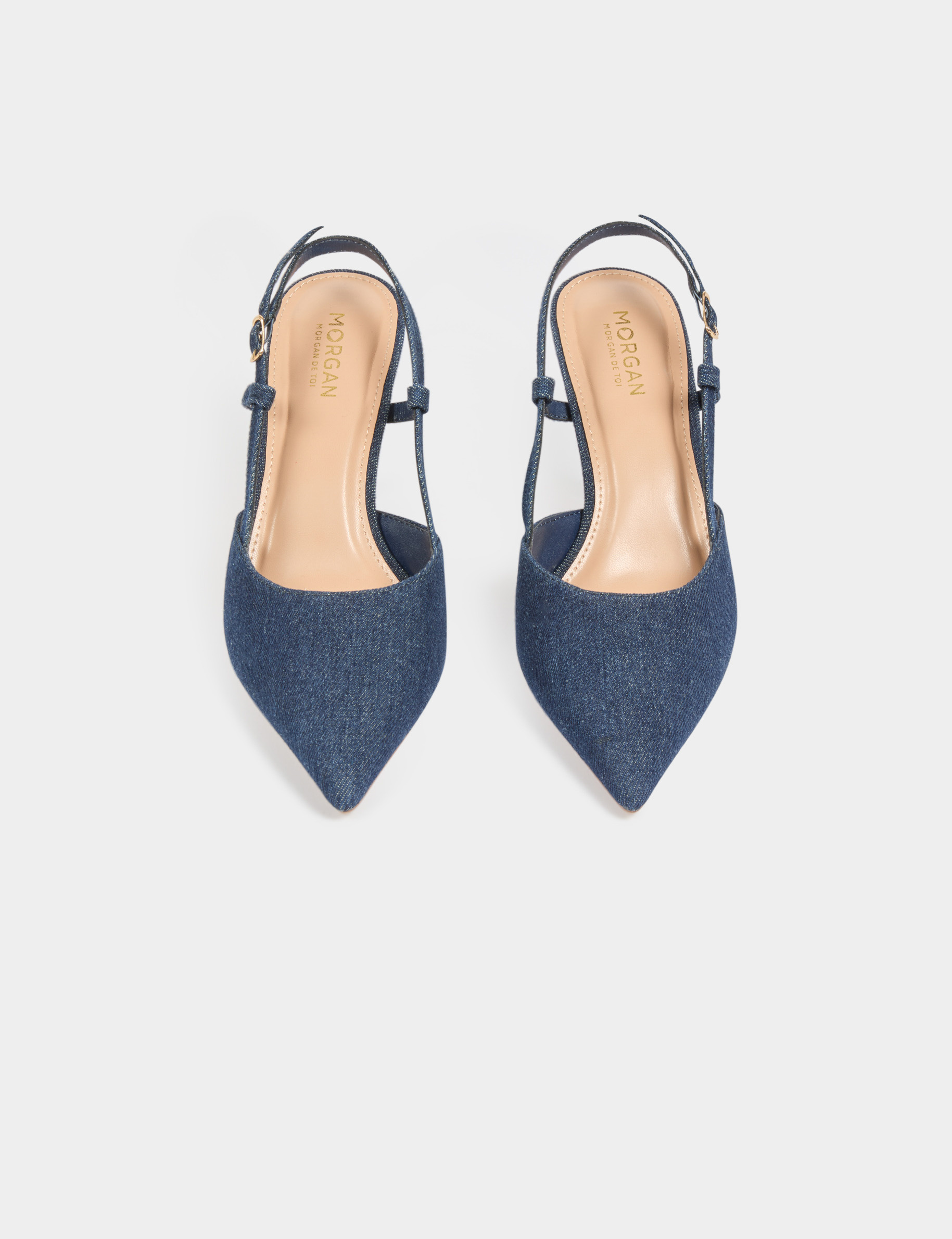 slingback pumps stone washed denim vrouw Slingback pumps stone washed denim vrouw