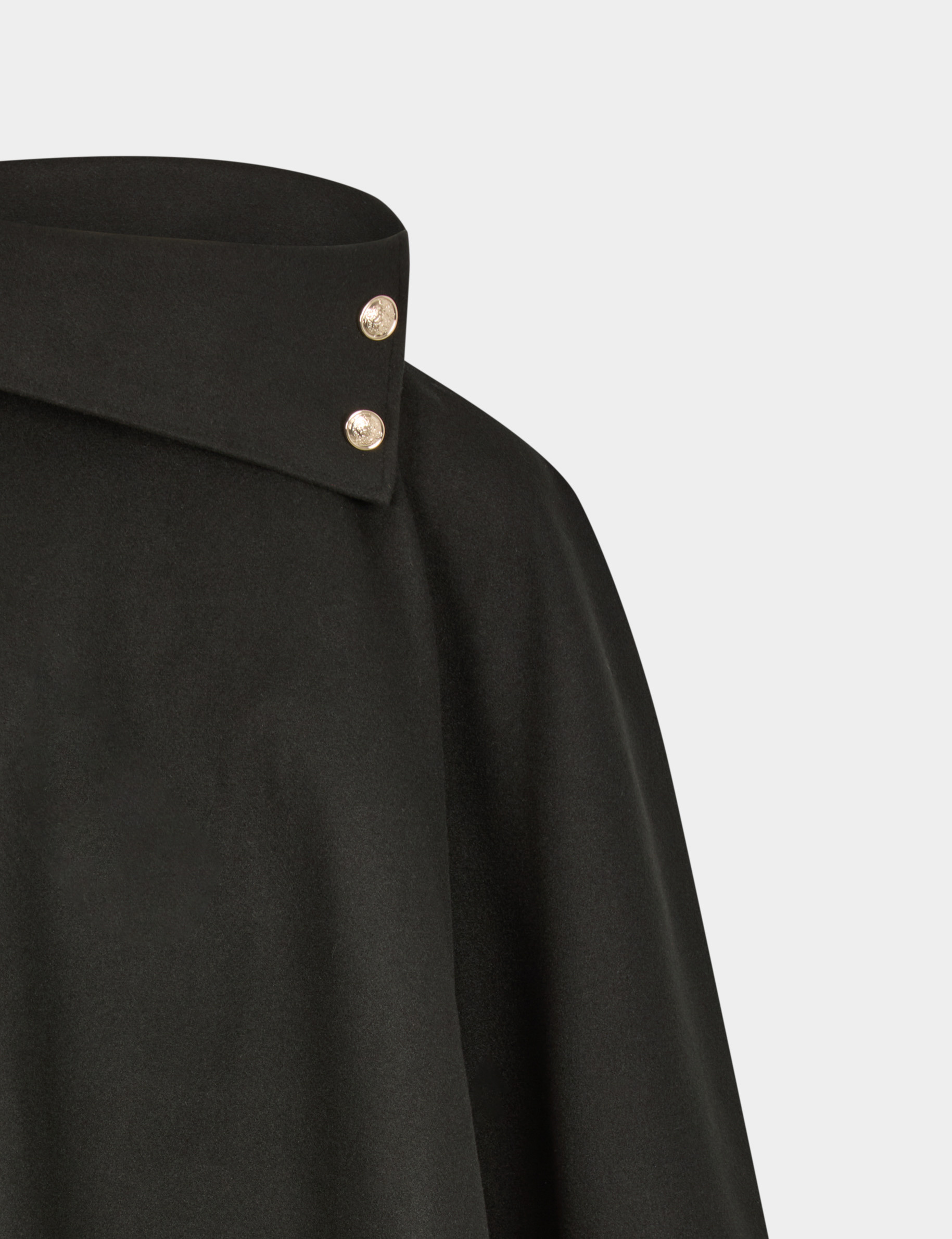 Poncho col montant noir femme