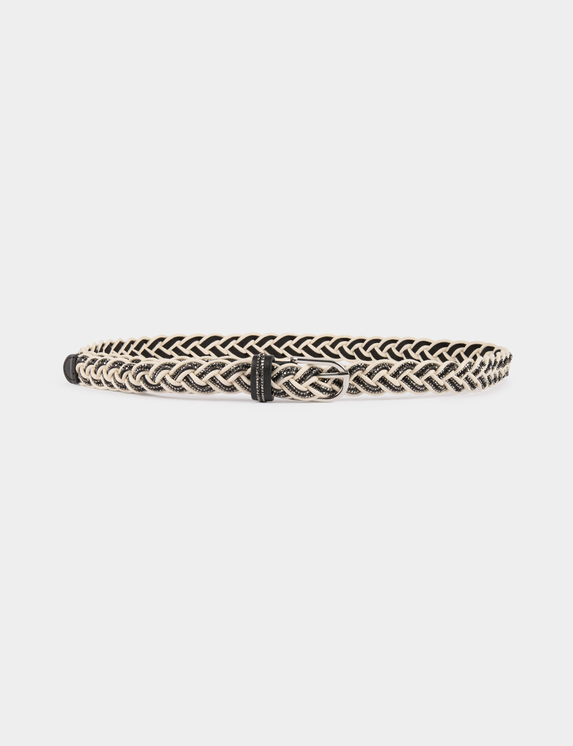 ceinture tressee a strass noir femme Ceinture tressée à strass noir femme