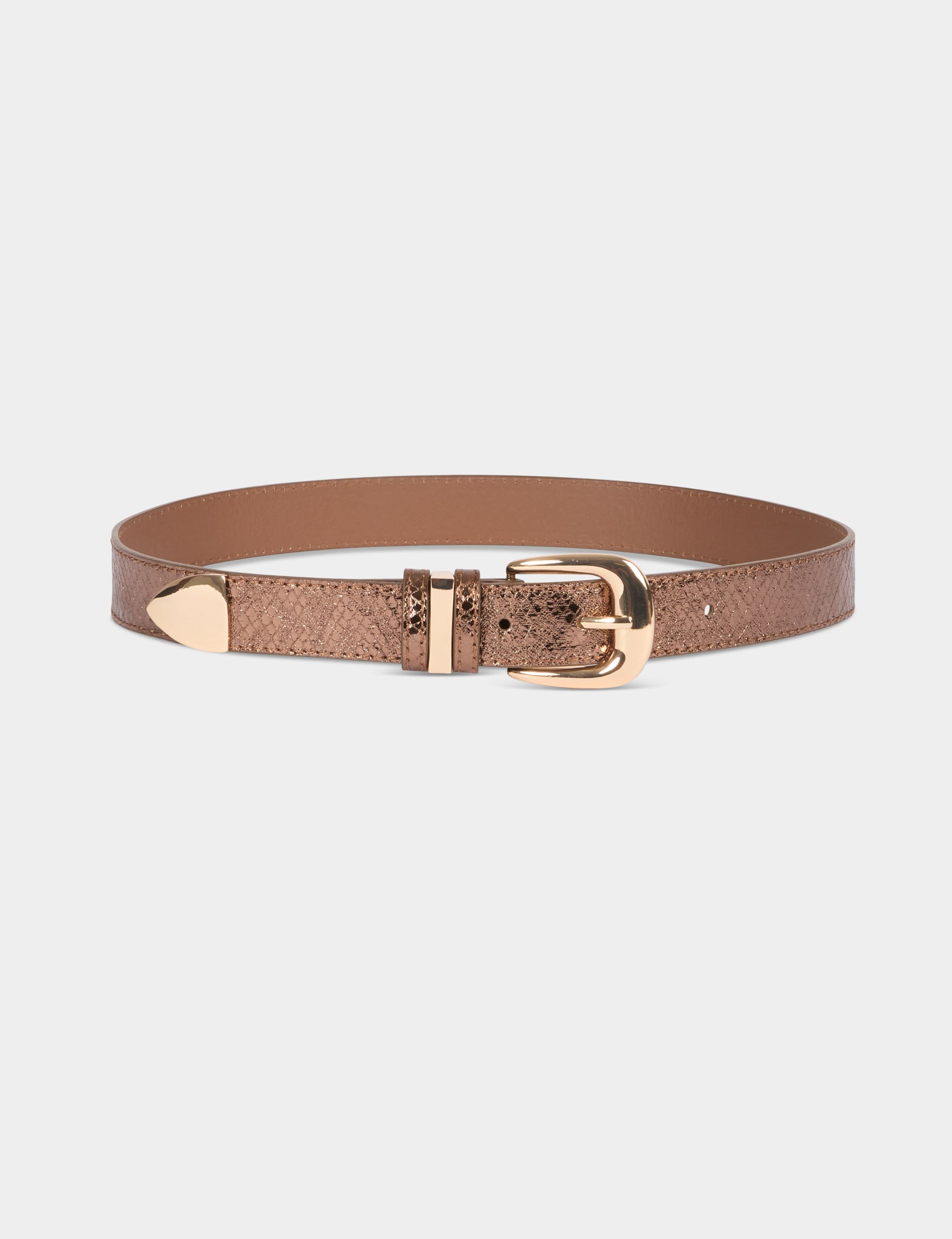 Riem met dierenprint couleur cuivre vrouw