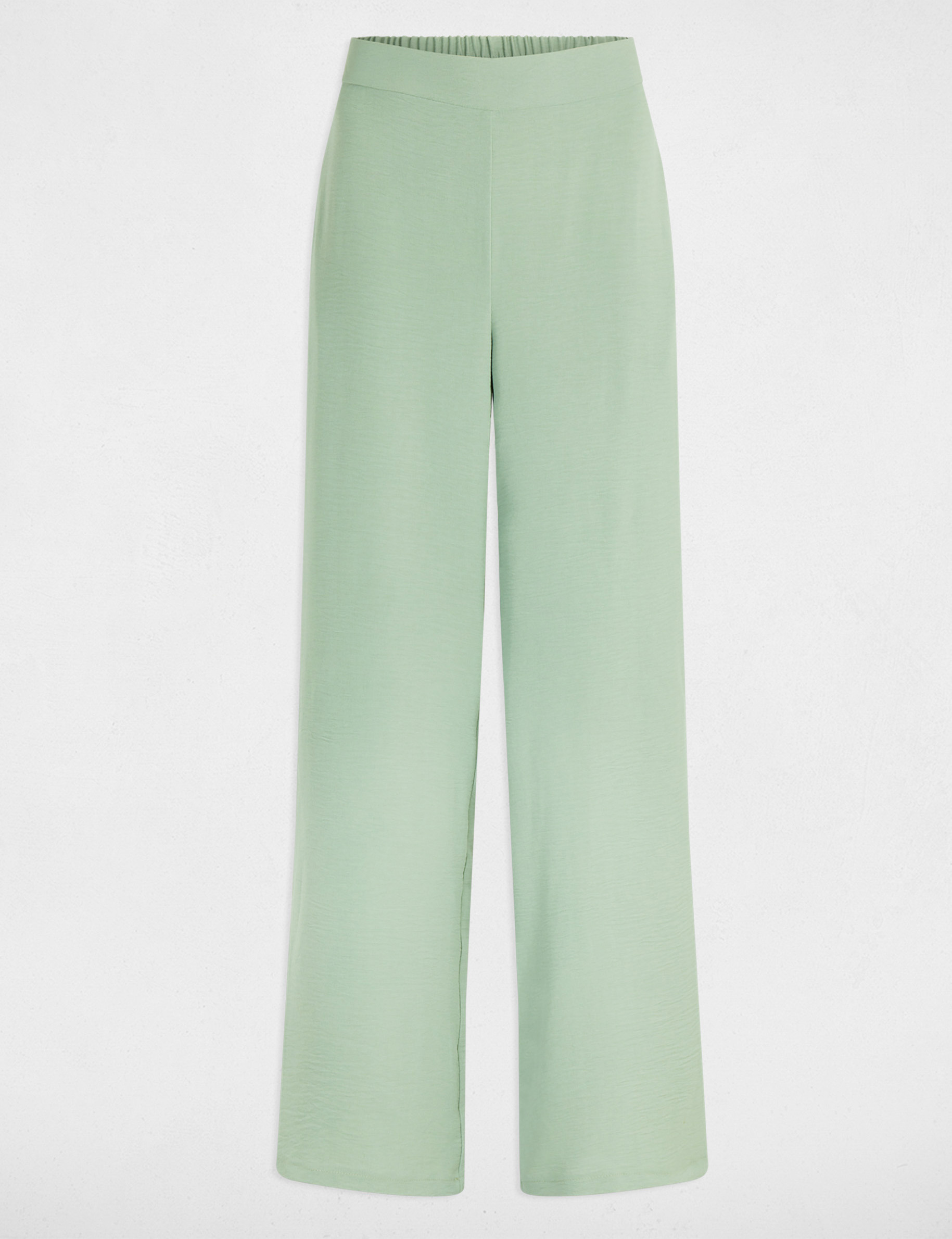 vloeiende wijde broek lichtgroen vrouw Vloeiende wijde broek lichtgroen vrouw