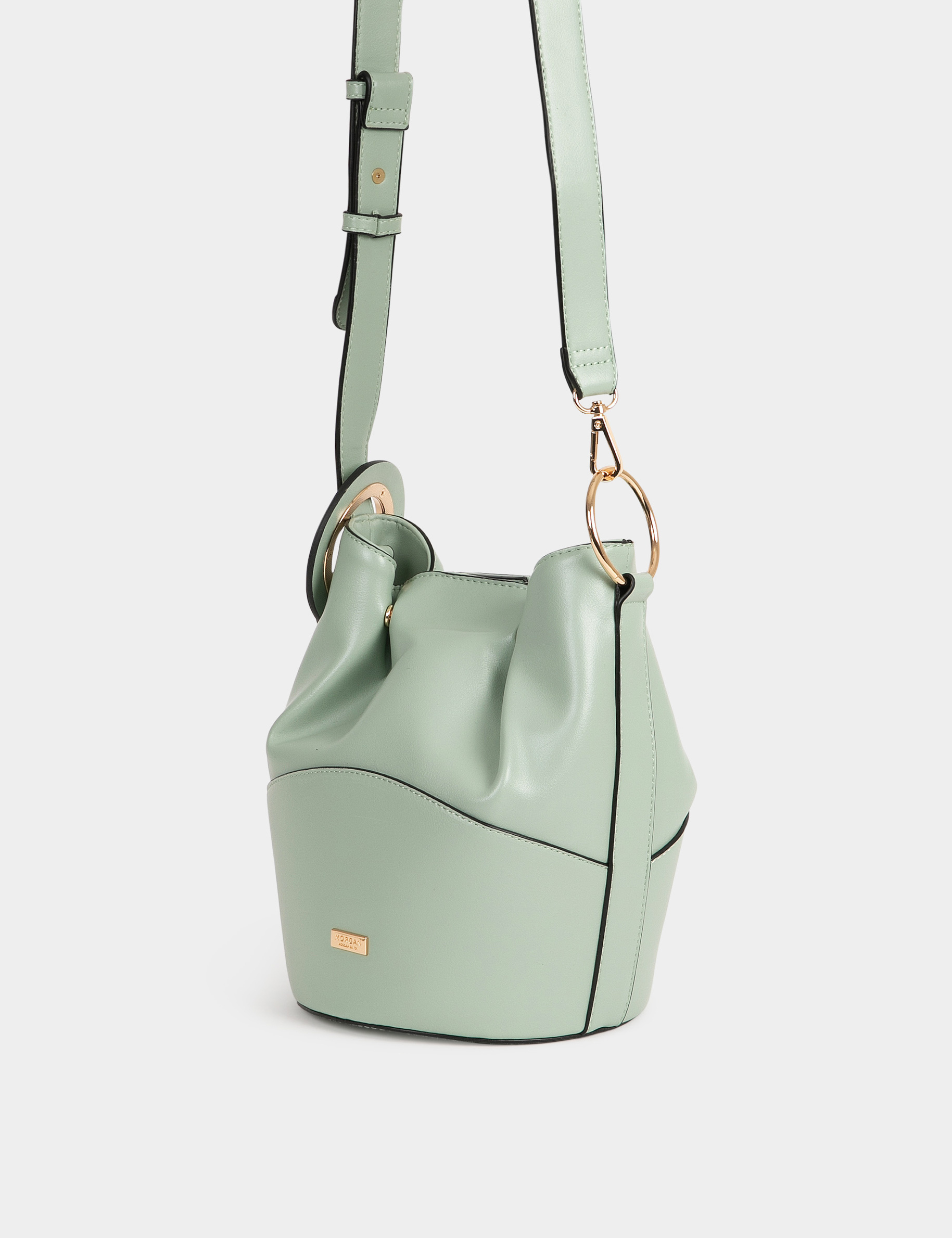 Sac seau &agrave; bandouli&egrave;re vert femme