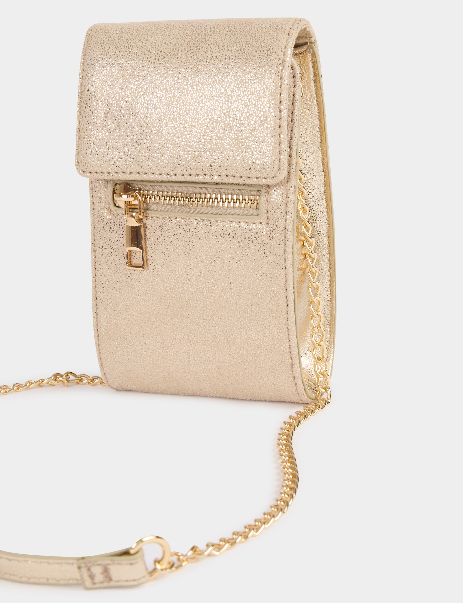 pochette telephone metallise jaune or femme Pochette téléphone métallisé jaune or femme