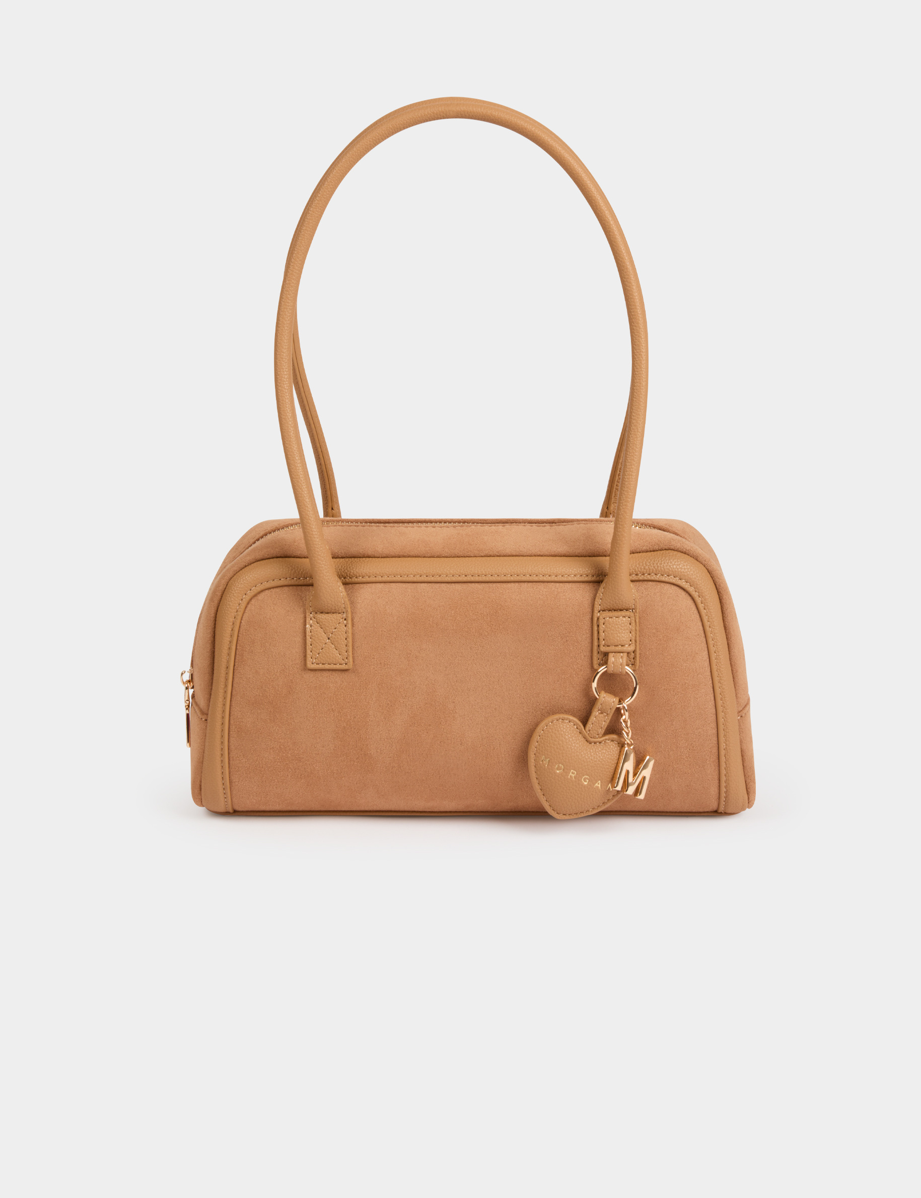 Sac baguette su&eacute;dine beige femme