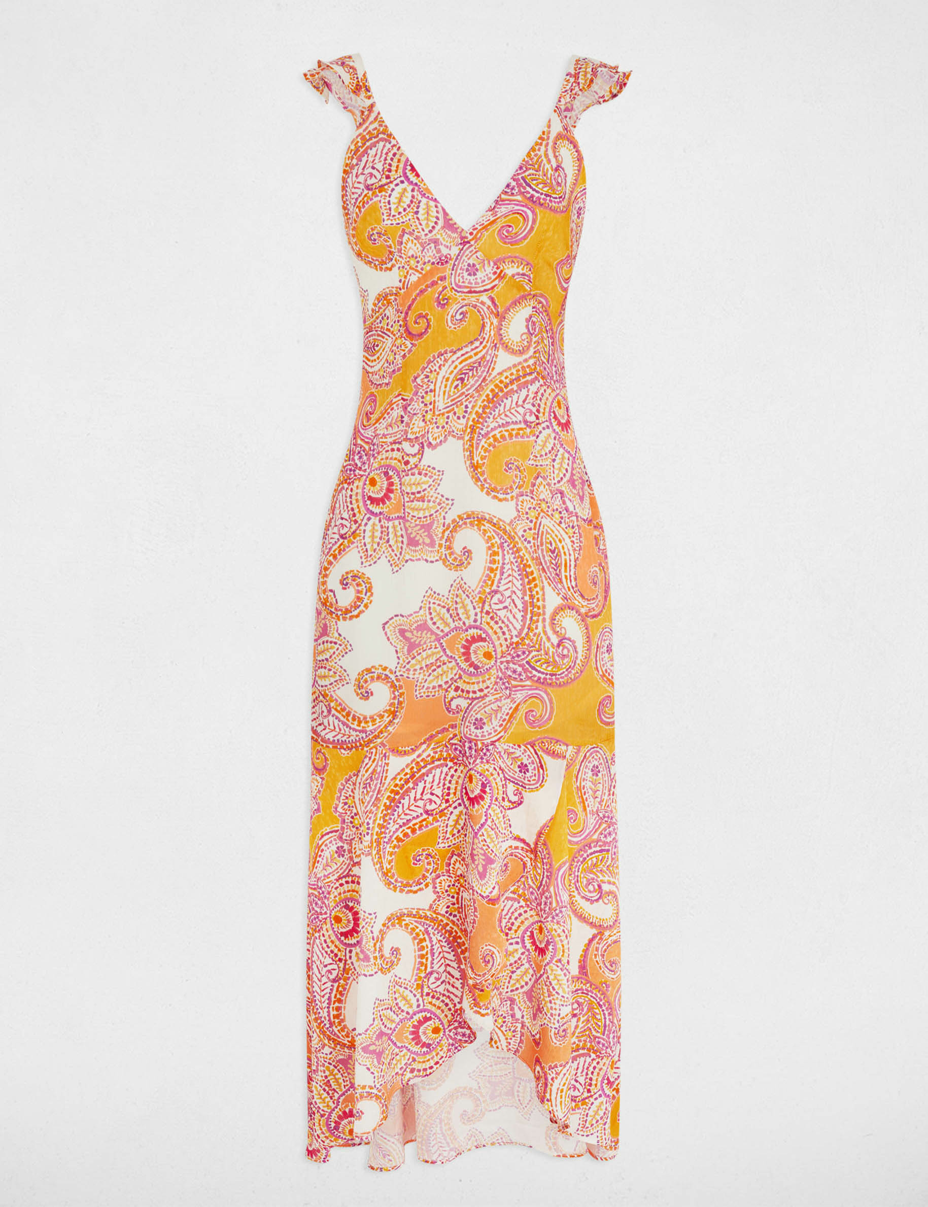 robe longue ajustee imprimee multico femme Robe longue ajustée imprimée multico femme