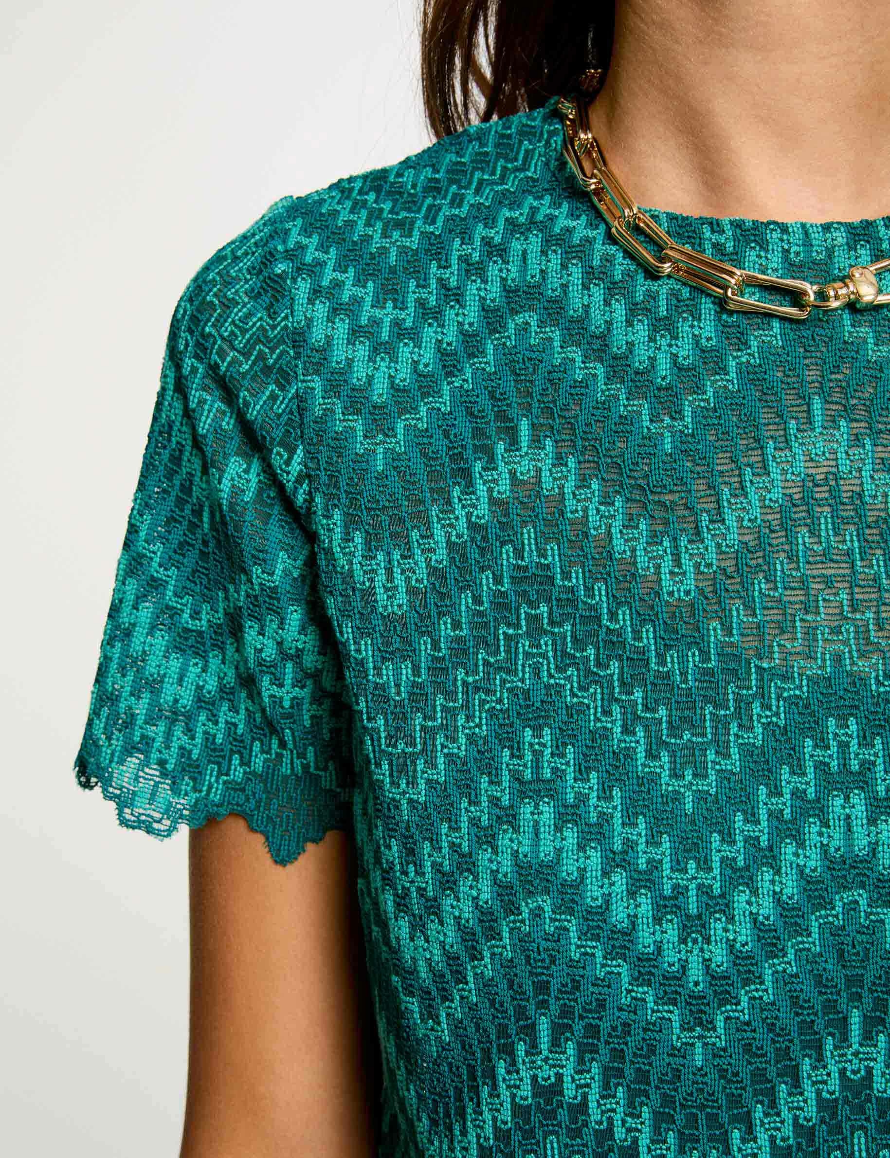 t shirt manches courtes bleu canard femme T-shirt manches courtes bleu canard femme