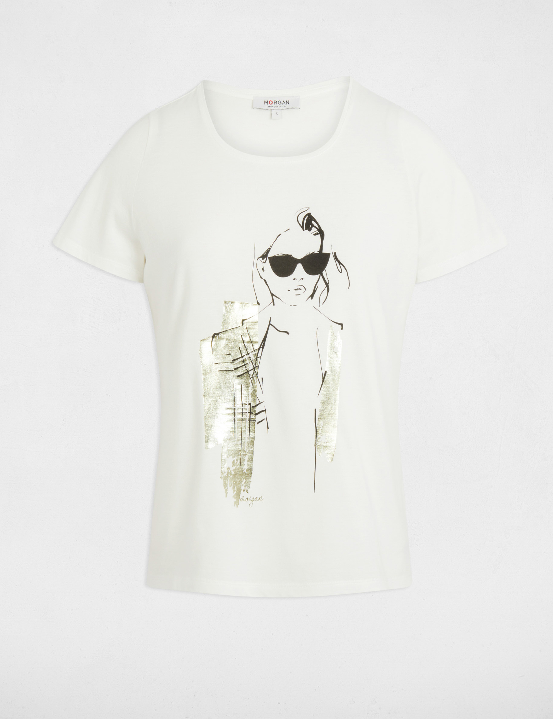 t shirt a inscription blanc femme T-shirt à inscription blanc femme