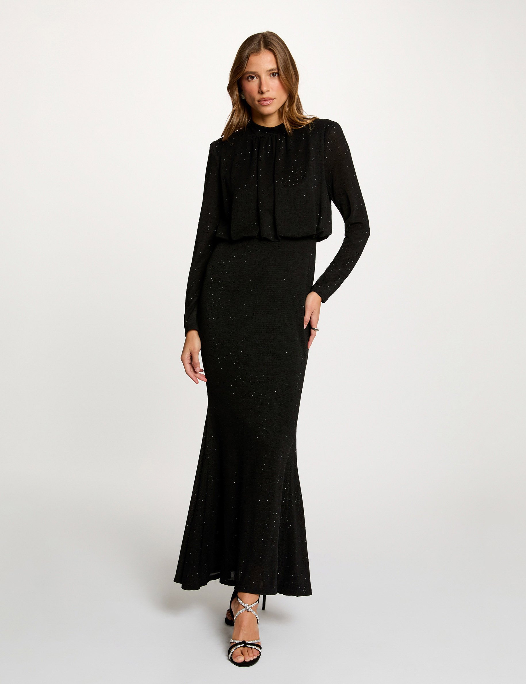 robe maille brillante noir femme Robe maille brillante noir femme