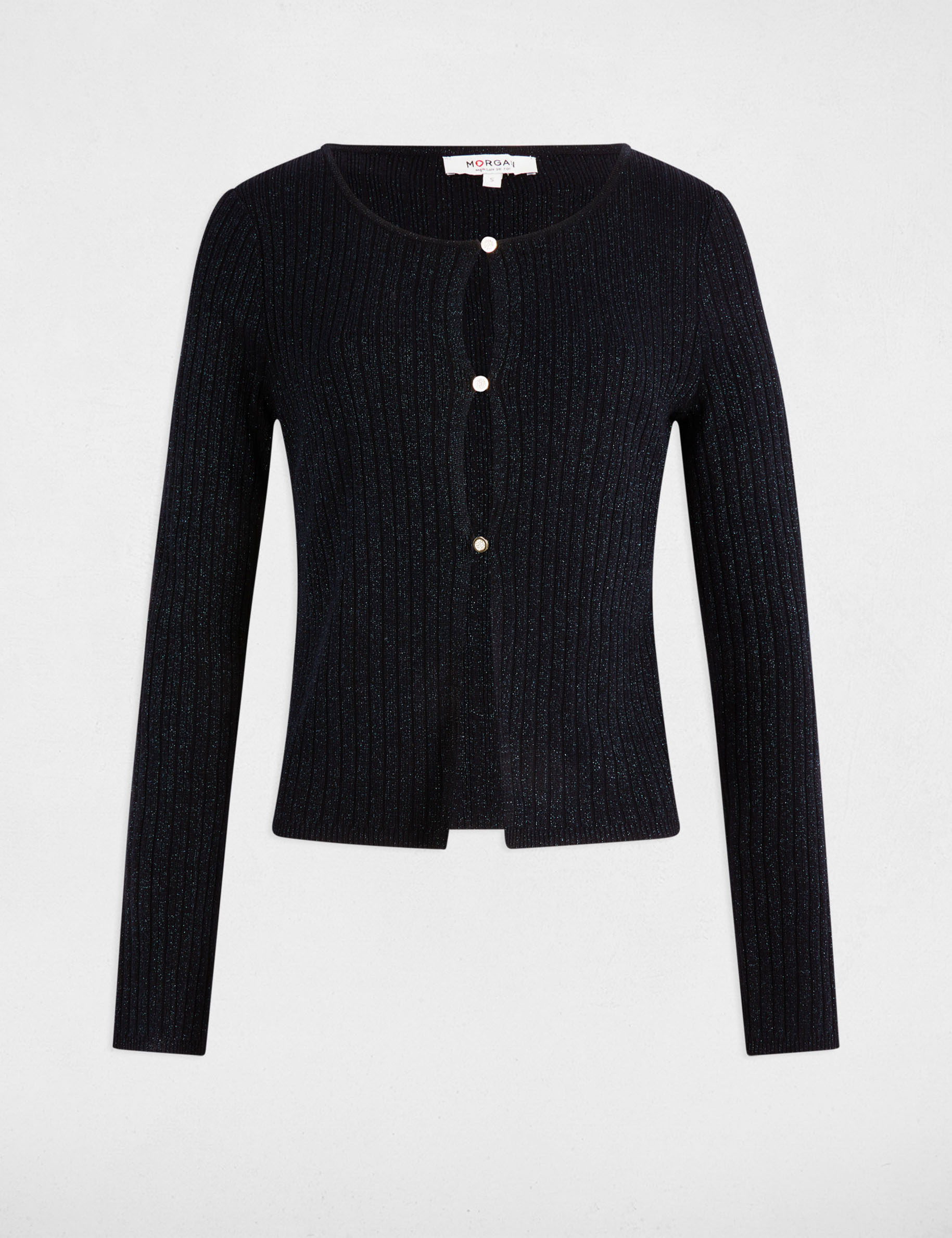 Gilet manches longues bleu marine femme