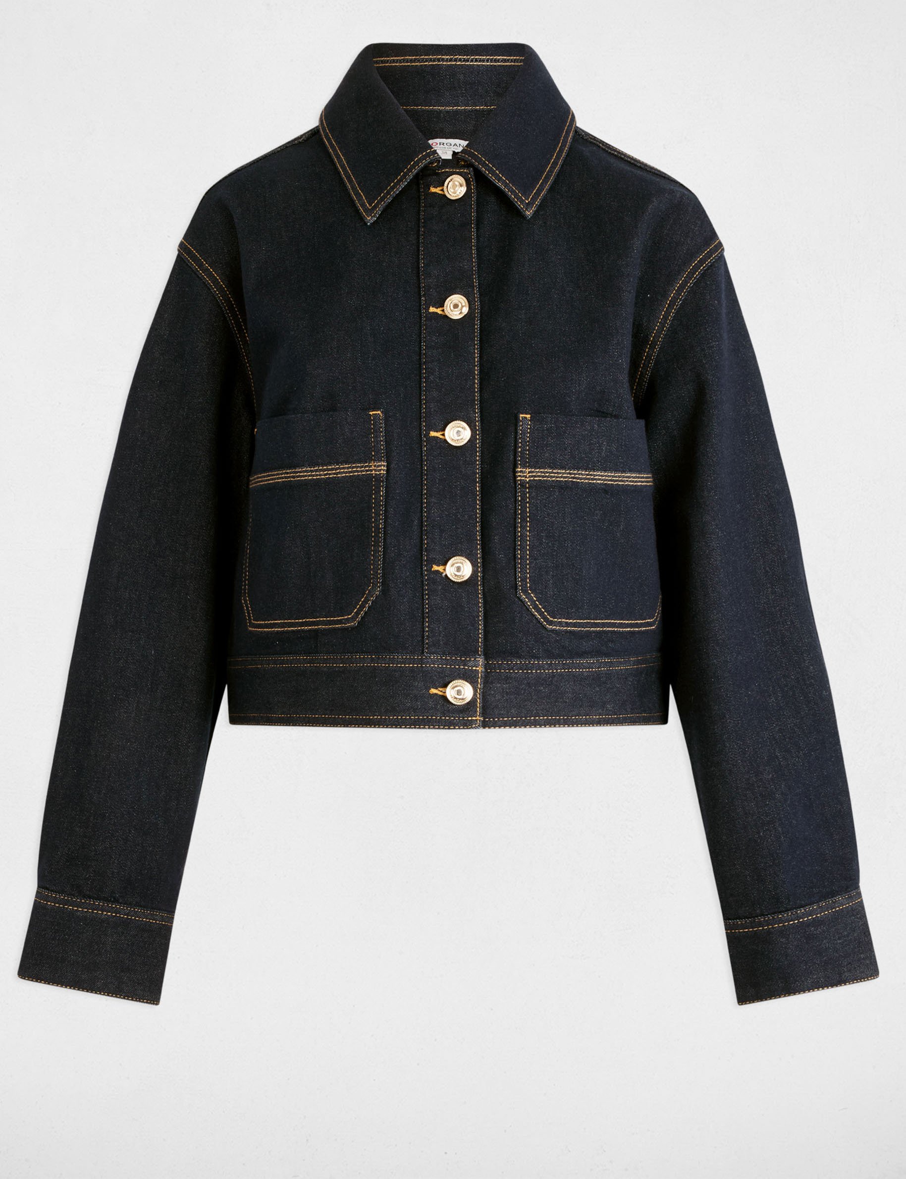 blouson court en jean denim brut femme Blouson court en jean denim brut femme