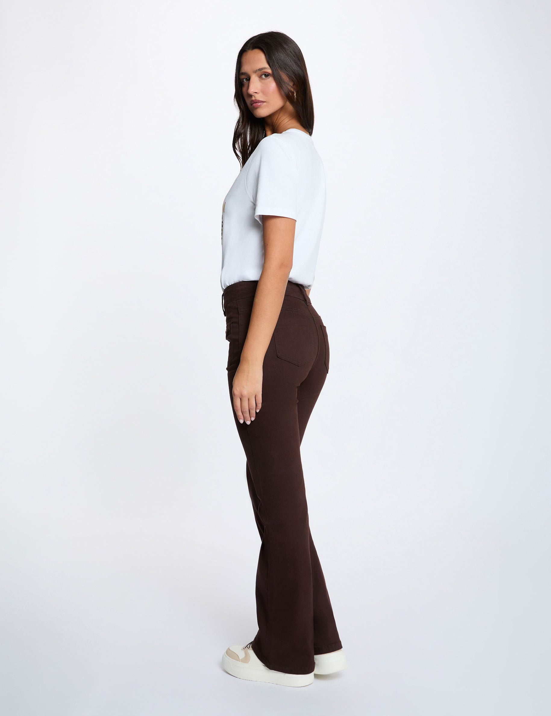 T-shirt col rond blanc femme