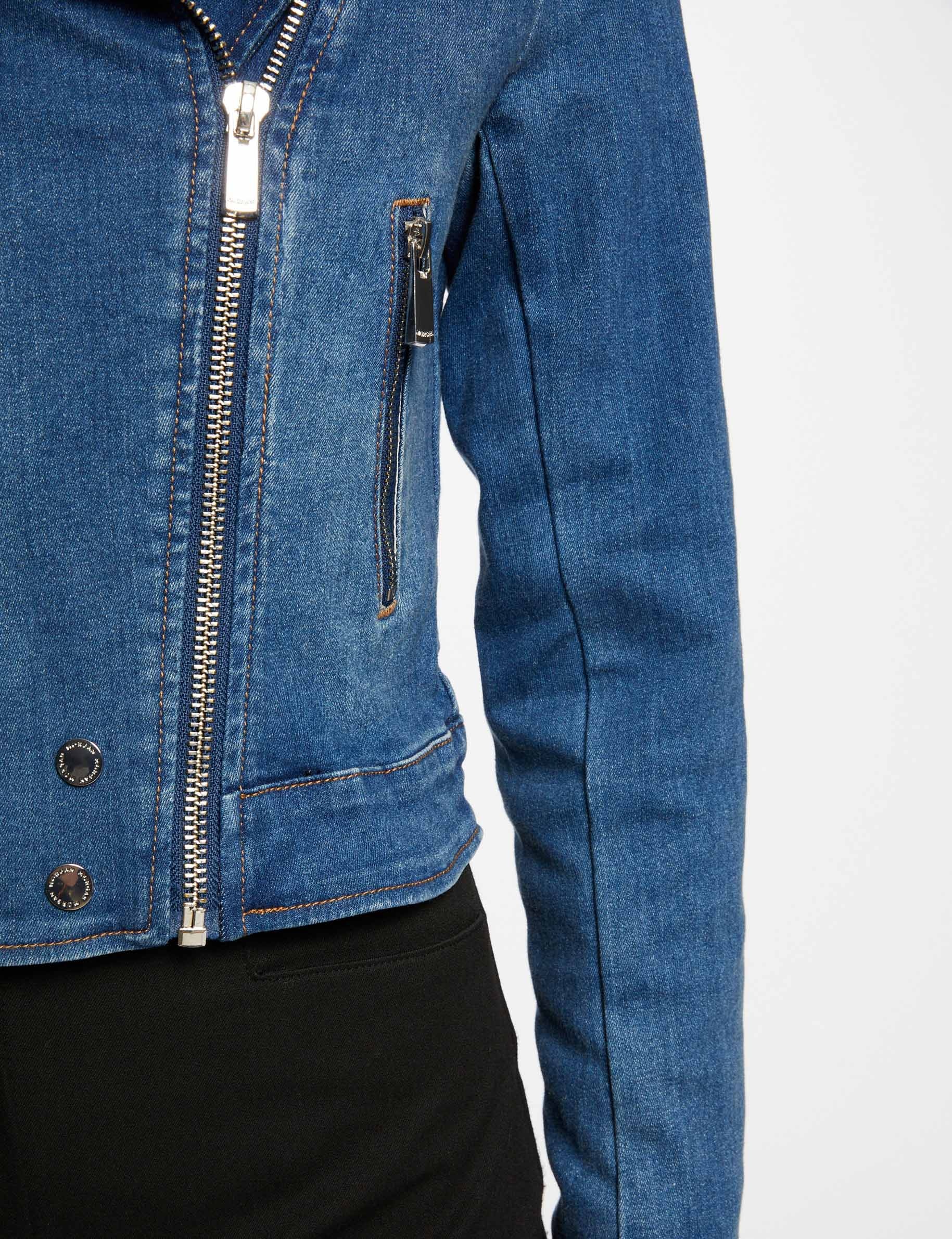 Spijkerjack met rits jean stone vrouw