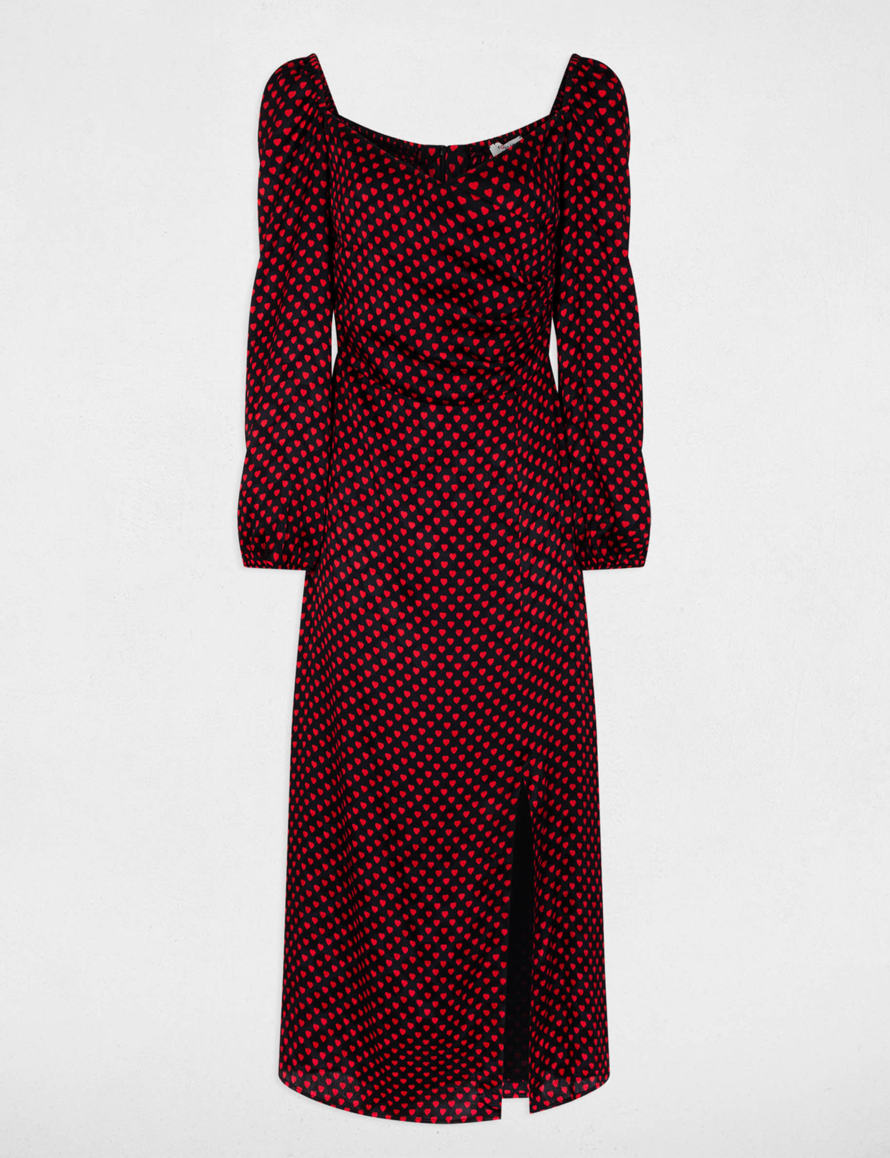 Robe satin&eacute;e manches bouffantes multicolore femme