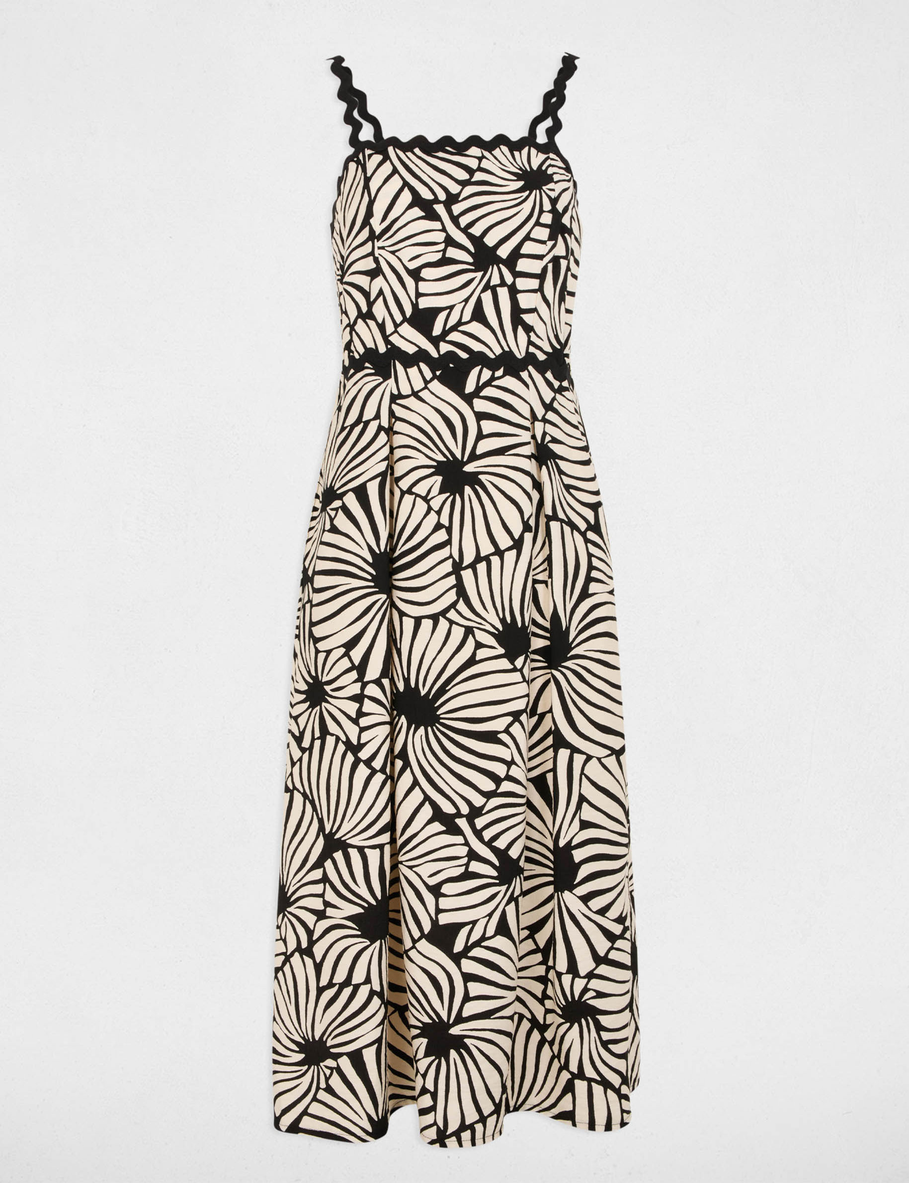 Robe midi droite imprimée multicolore femme