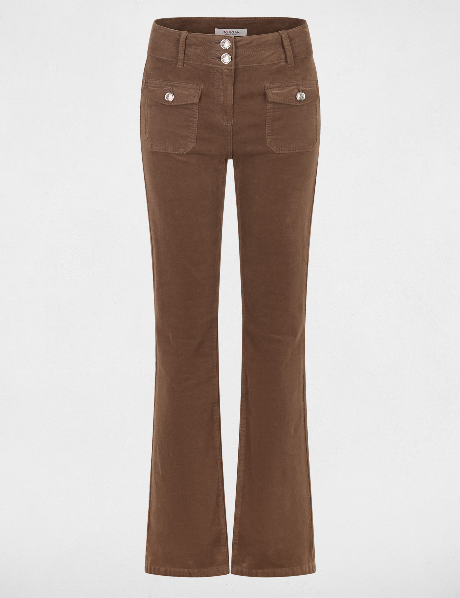 Broek van corduroy brons vrouw
