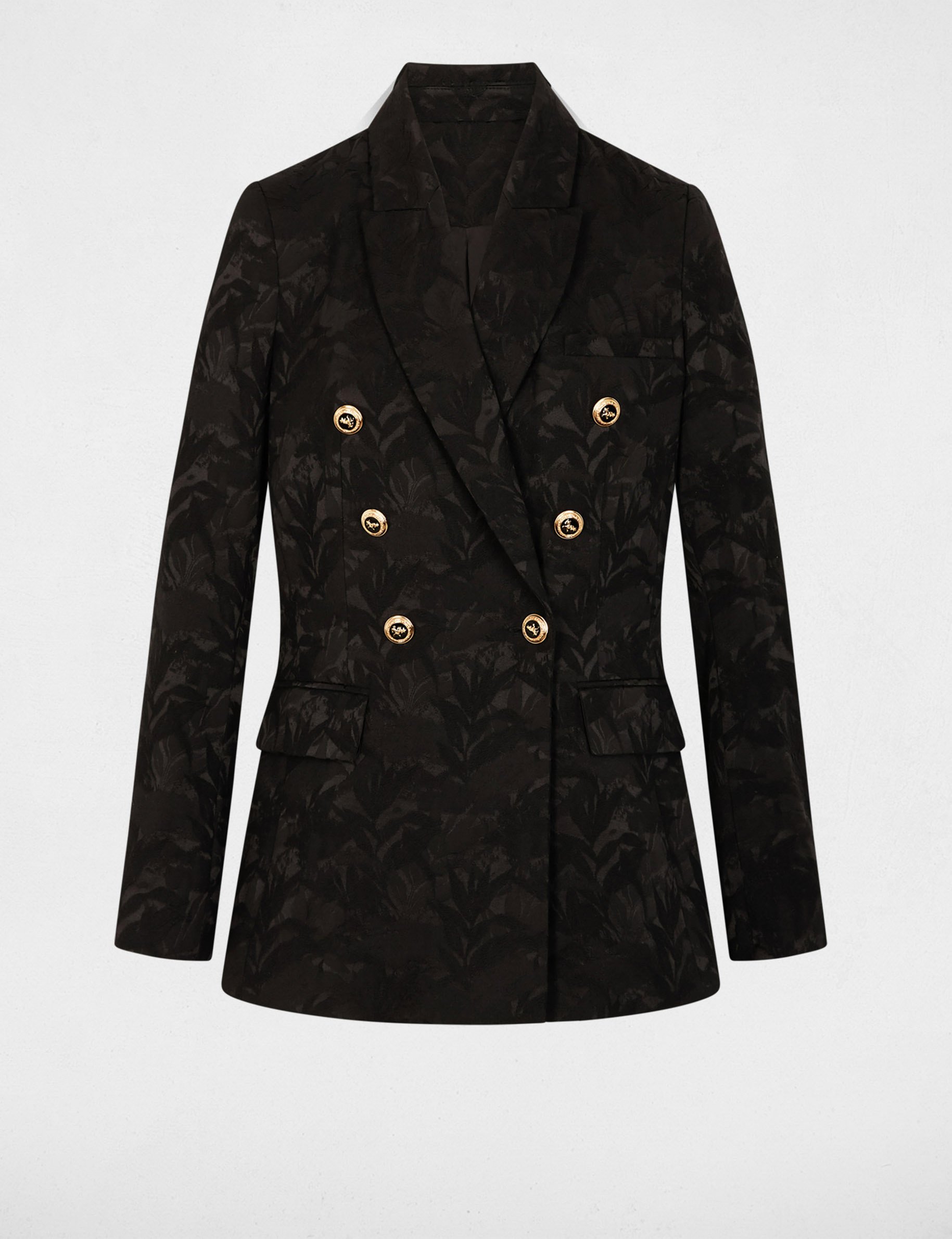 veste jacquard ajustee noir femme Veste jacquard ajustée noir femme
