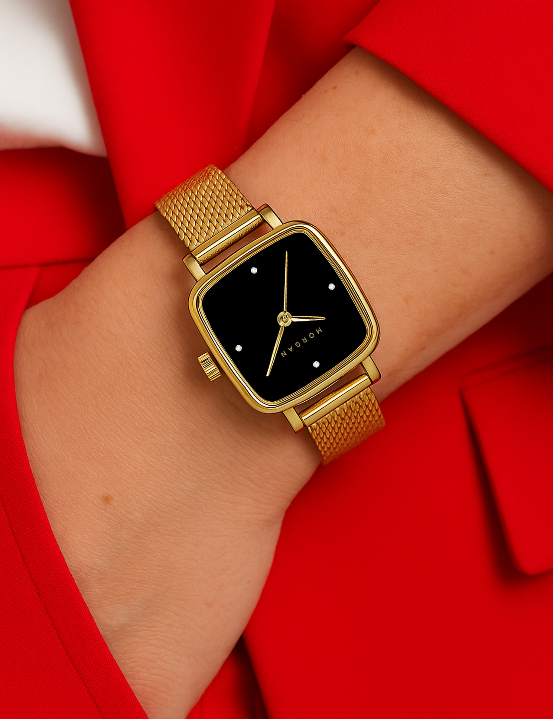 Montre classique jaune or femme
