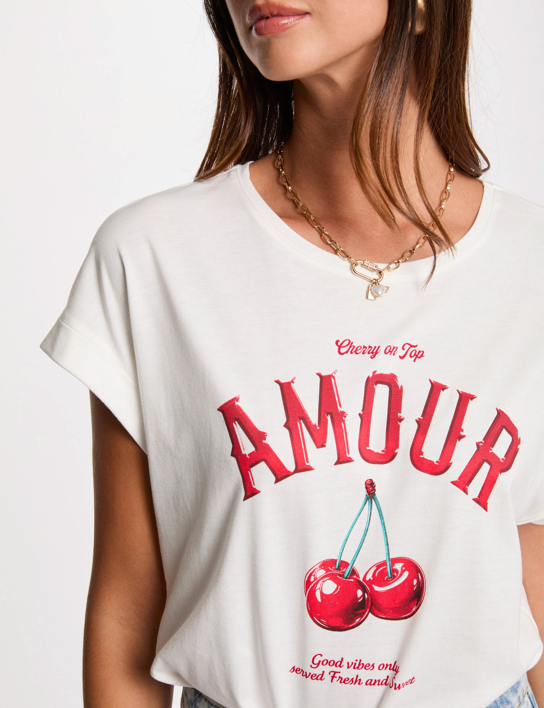 t shirt a inscription blanc femme T-shirt à inscription blanc femme