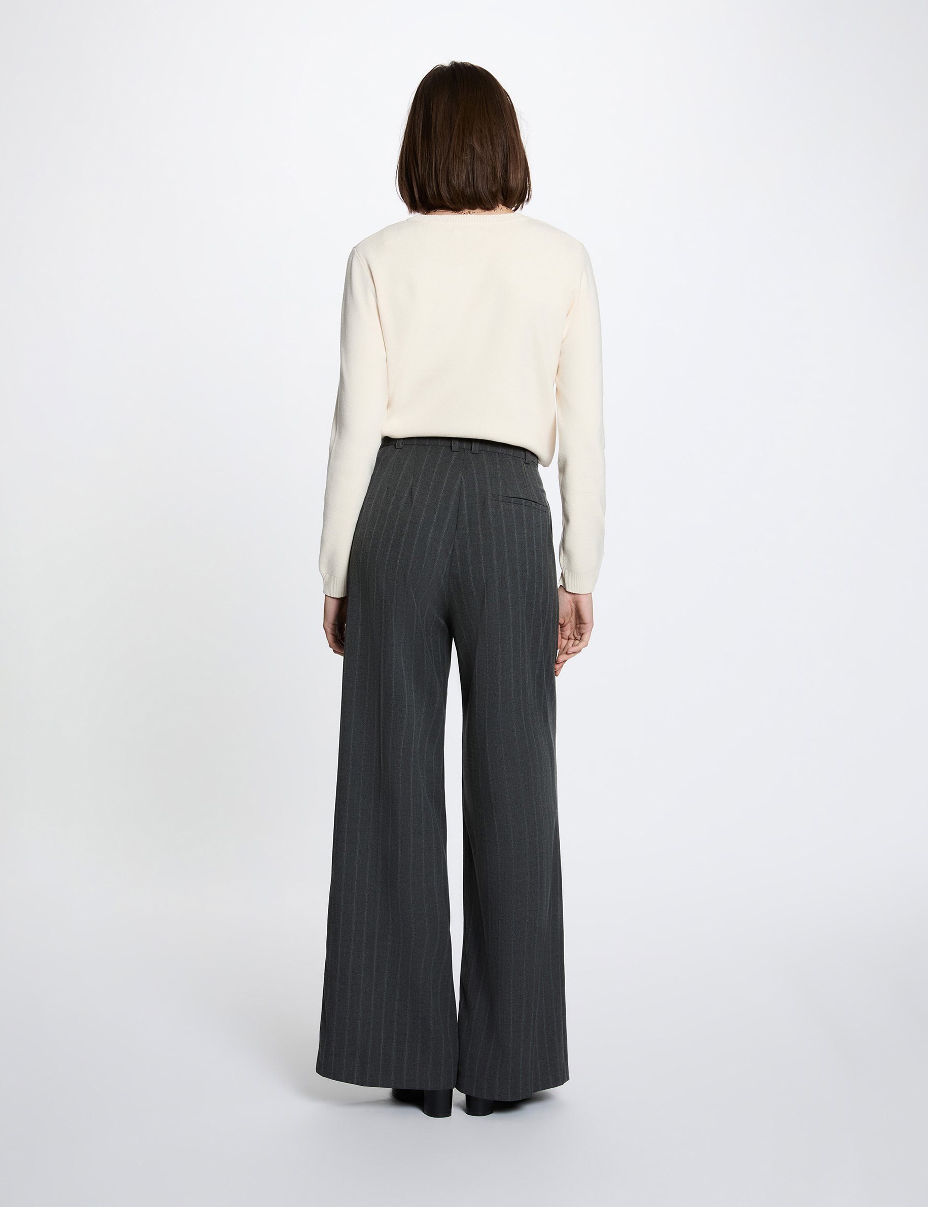 Pull maille relief ivoire femme