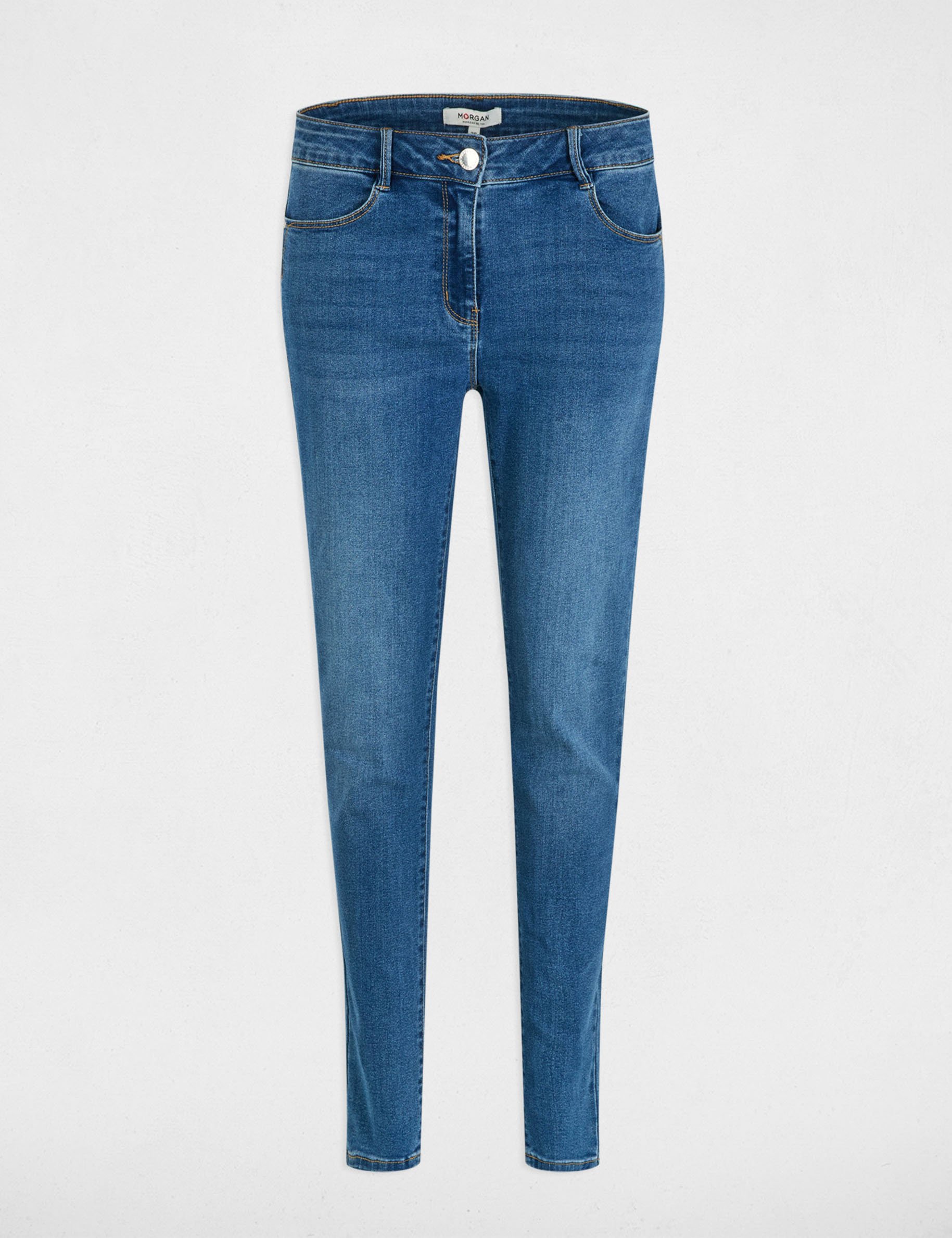 Slim fit jeans standaardmaat stone washed denim vrouw