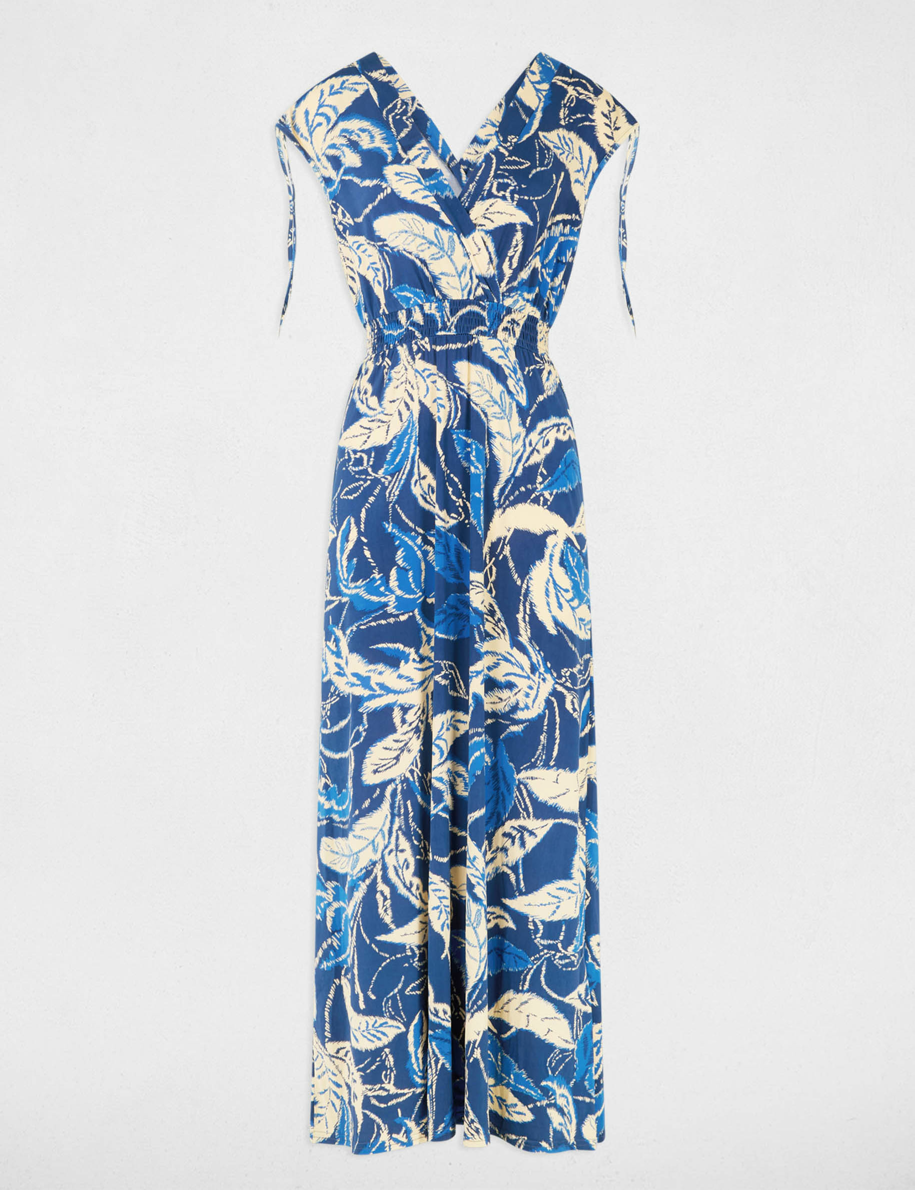 Robe longue droite imprimée multicolore femme