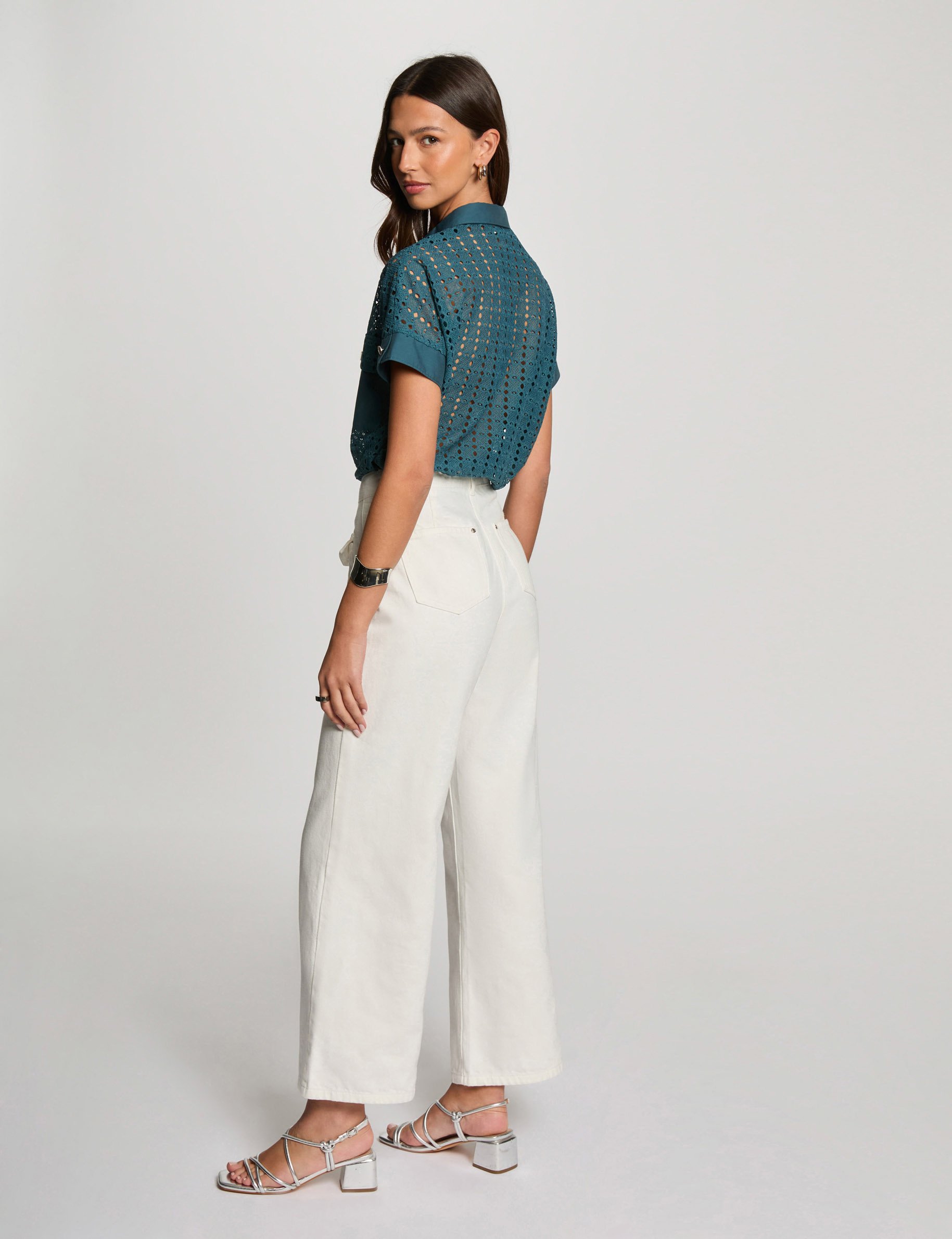 chemise manches courtes bleu petrole femme Chemise manches courtes bleu pétrole femme