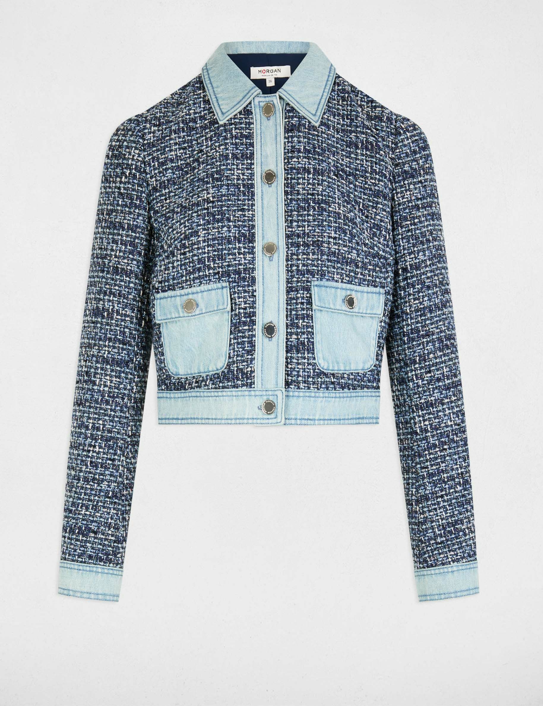 korte tweed jas meerkleurig vrouw Korte tweed jas meerkleurig vrouw
