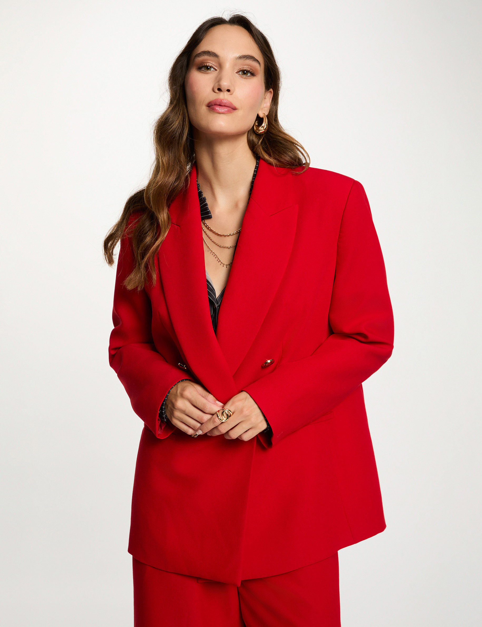 Oversized jas rood vrouw