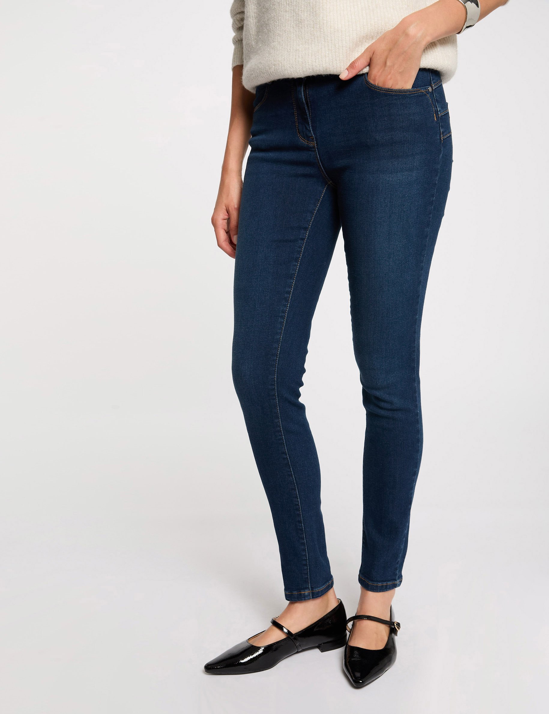 jeans slim taille standard denim brut femme Jeans slim taille standard denim brut femme