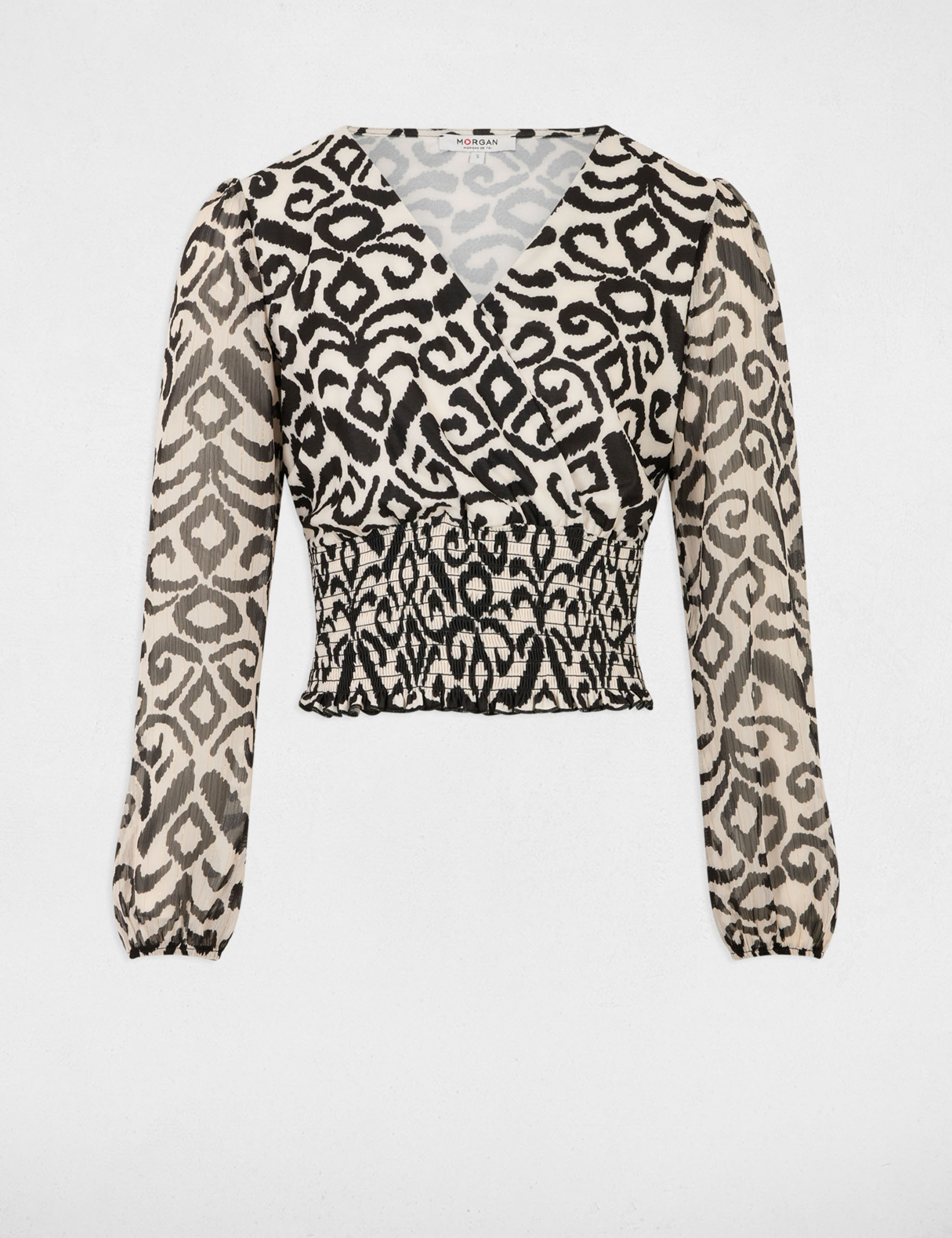 T-shirt met lange mouwen meerkleurig vrouw