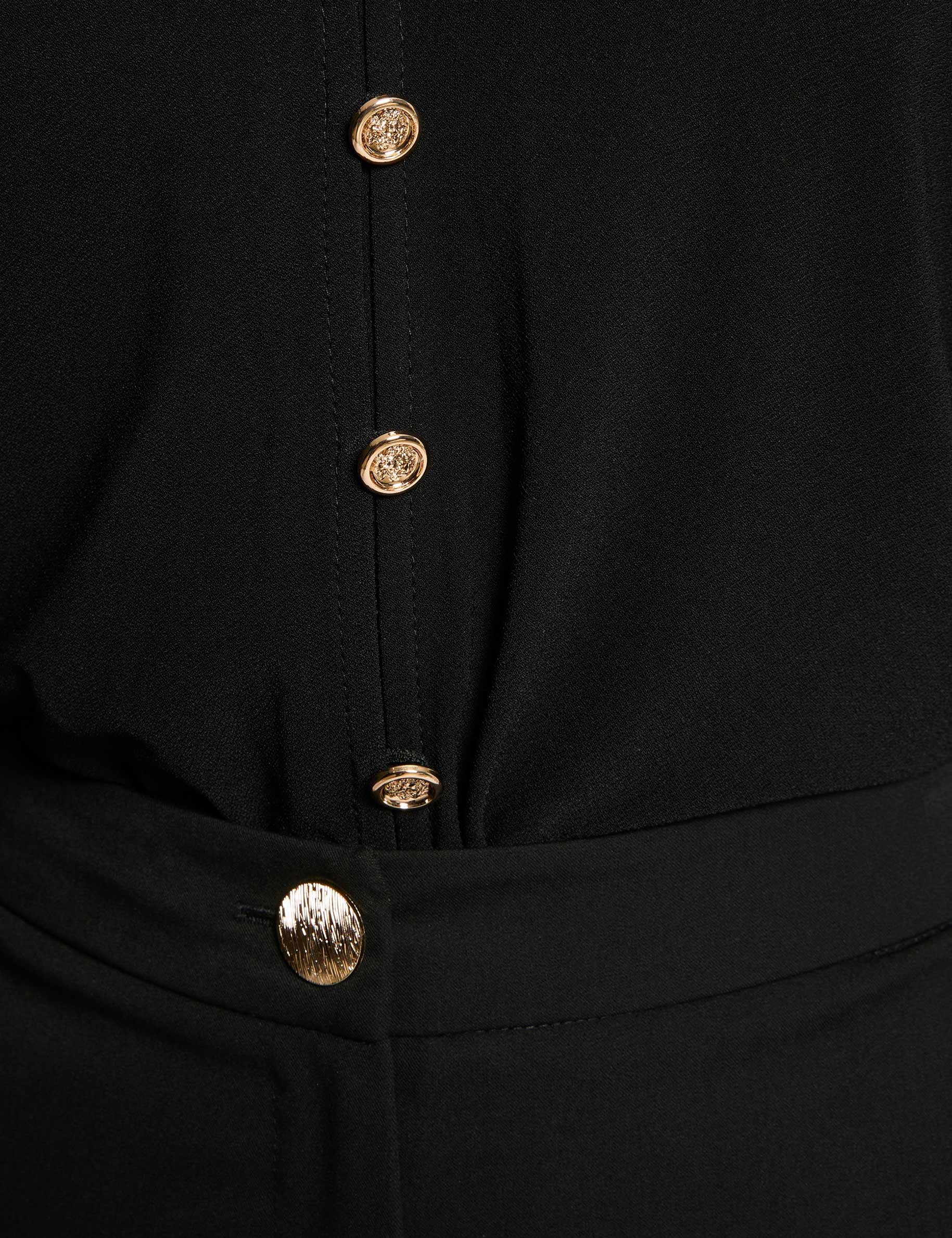 t shirt voile boutonne noir femme null