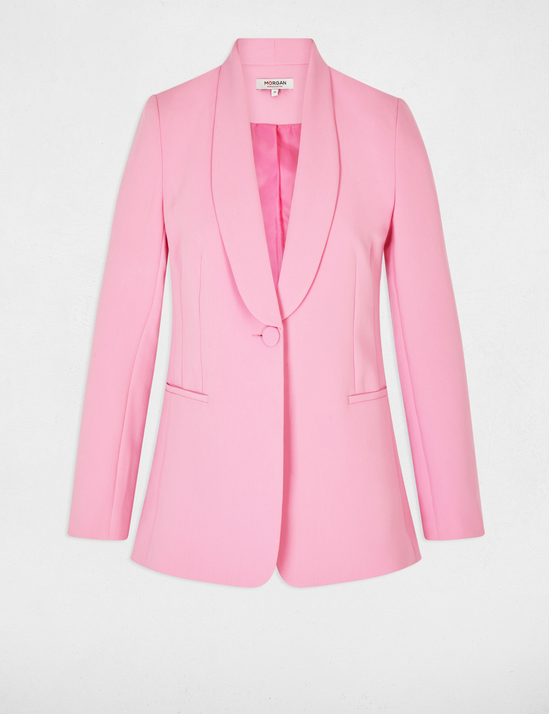 Blazer col ch&acirc;le rose clair femme