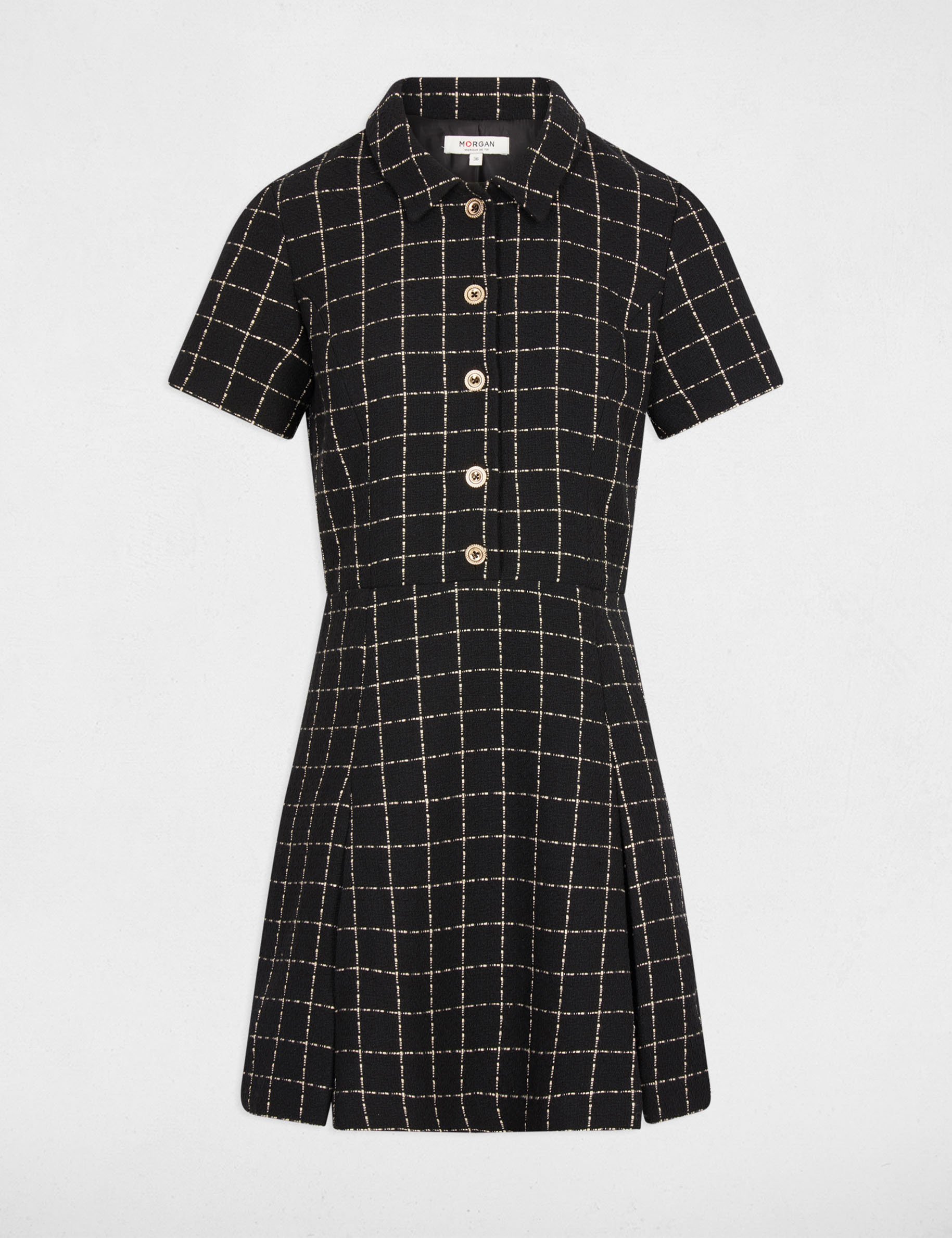 robe ajustee a plis noir femme Robe ajustée à plis noir femme