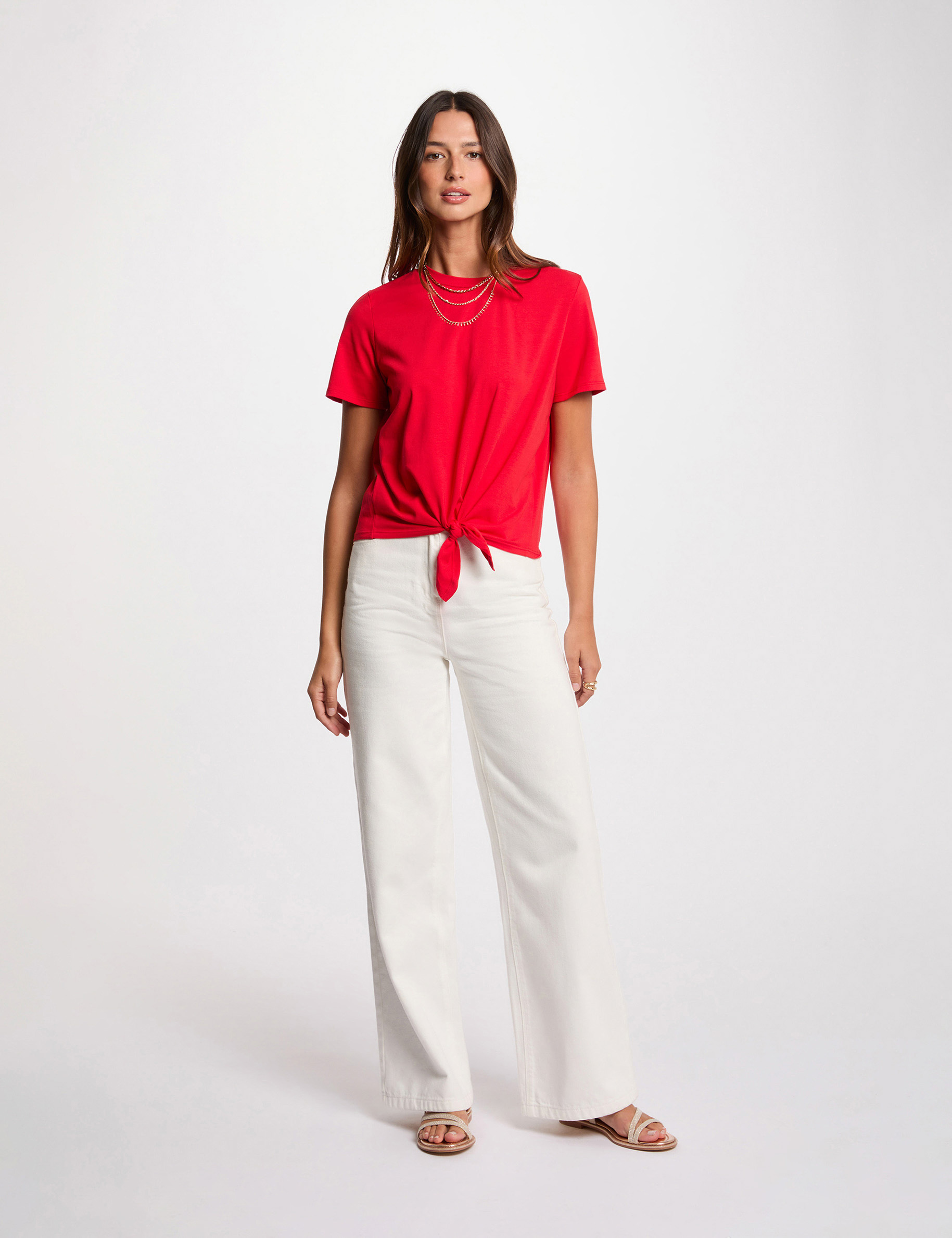 t shirt manches courtes rouge femme T-shirt manches courtes rouge femme