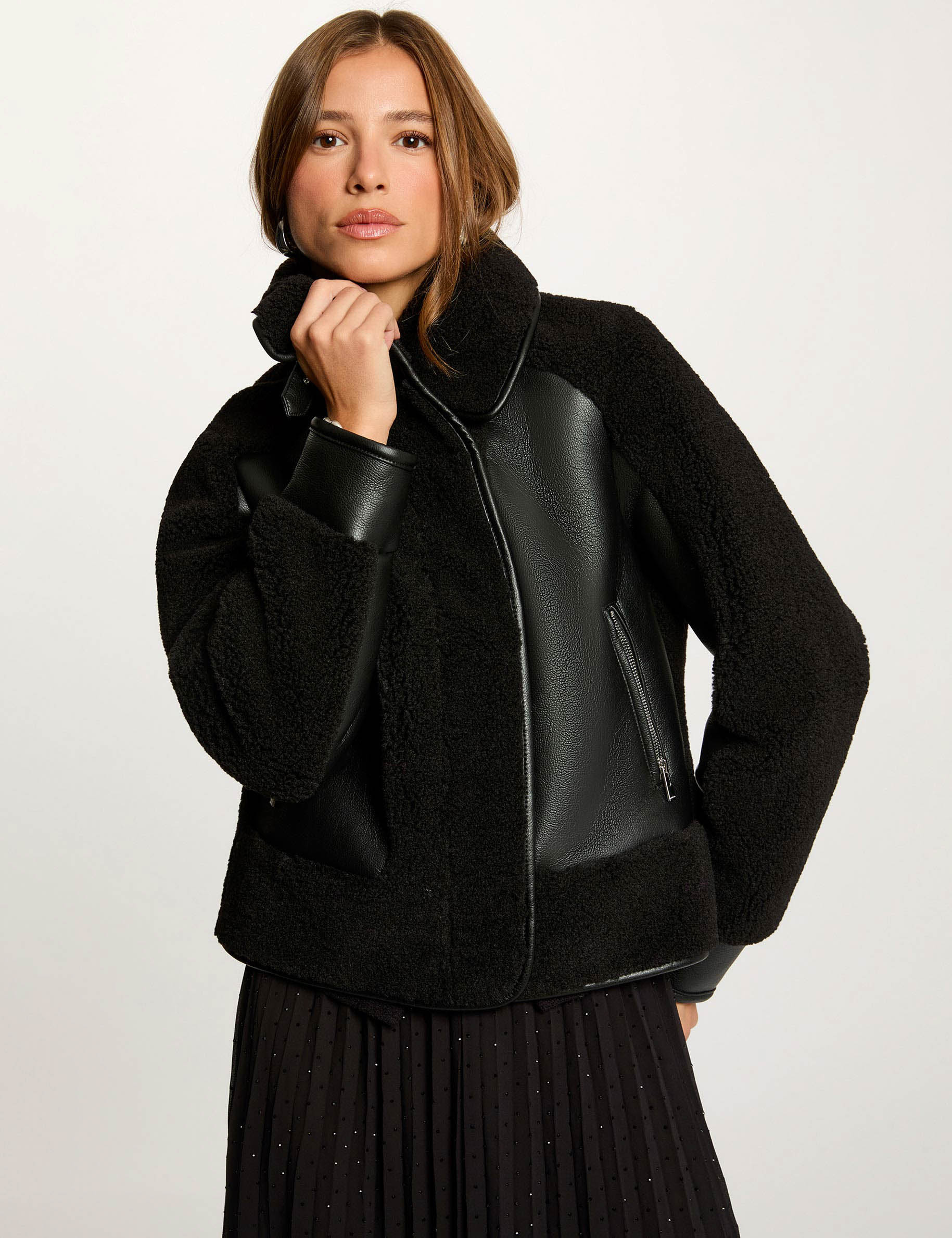 manteau court col tailleur noir femme Manteau court col tailleur noir femme