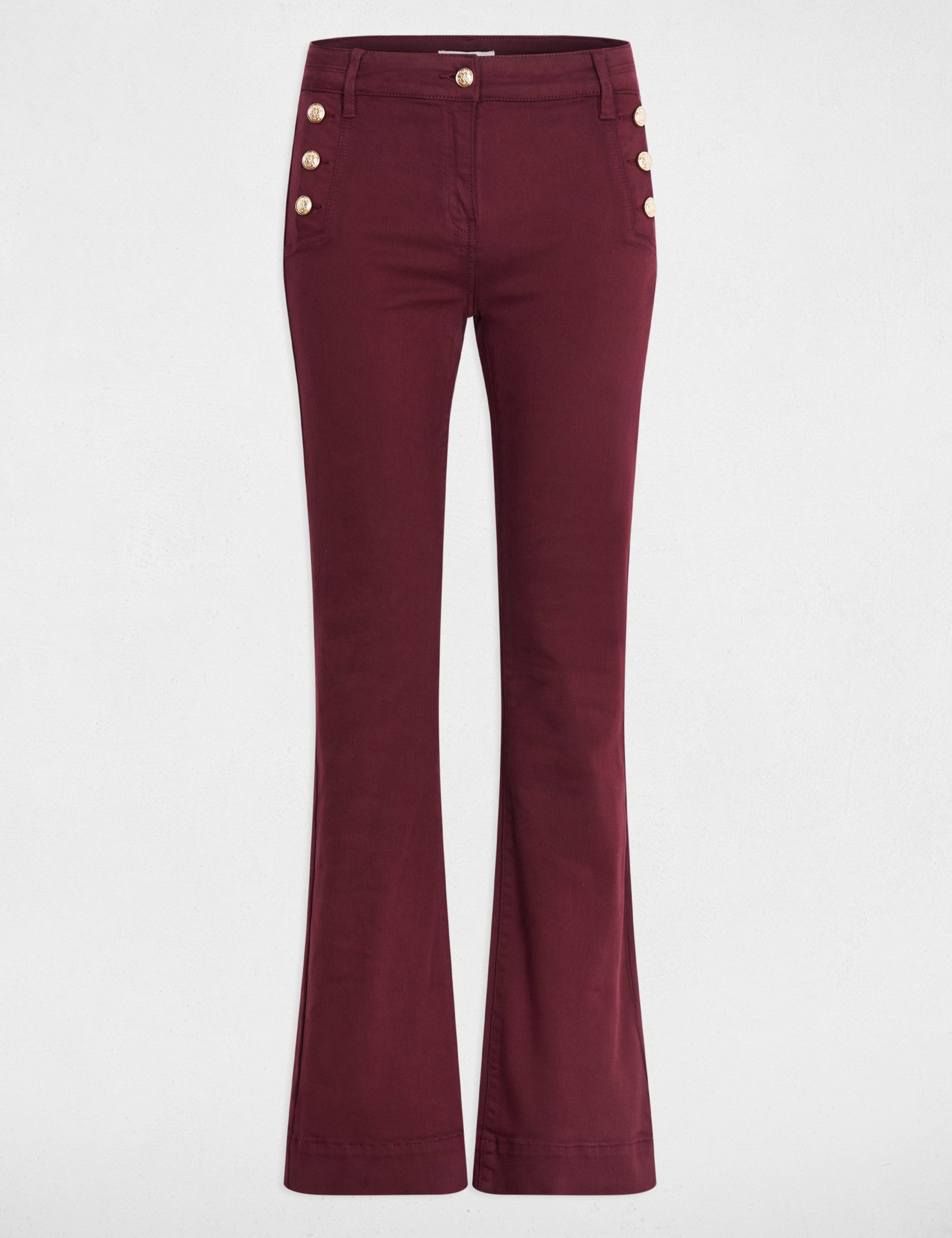 Pantalon bootcut prune femme