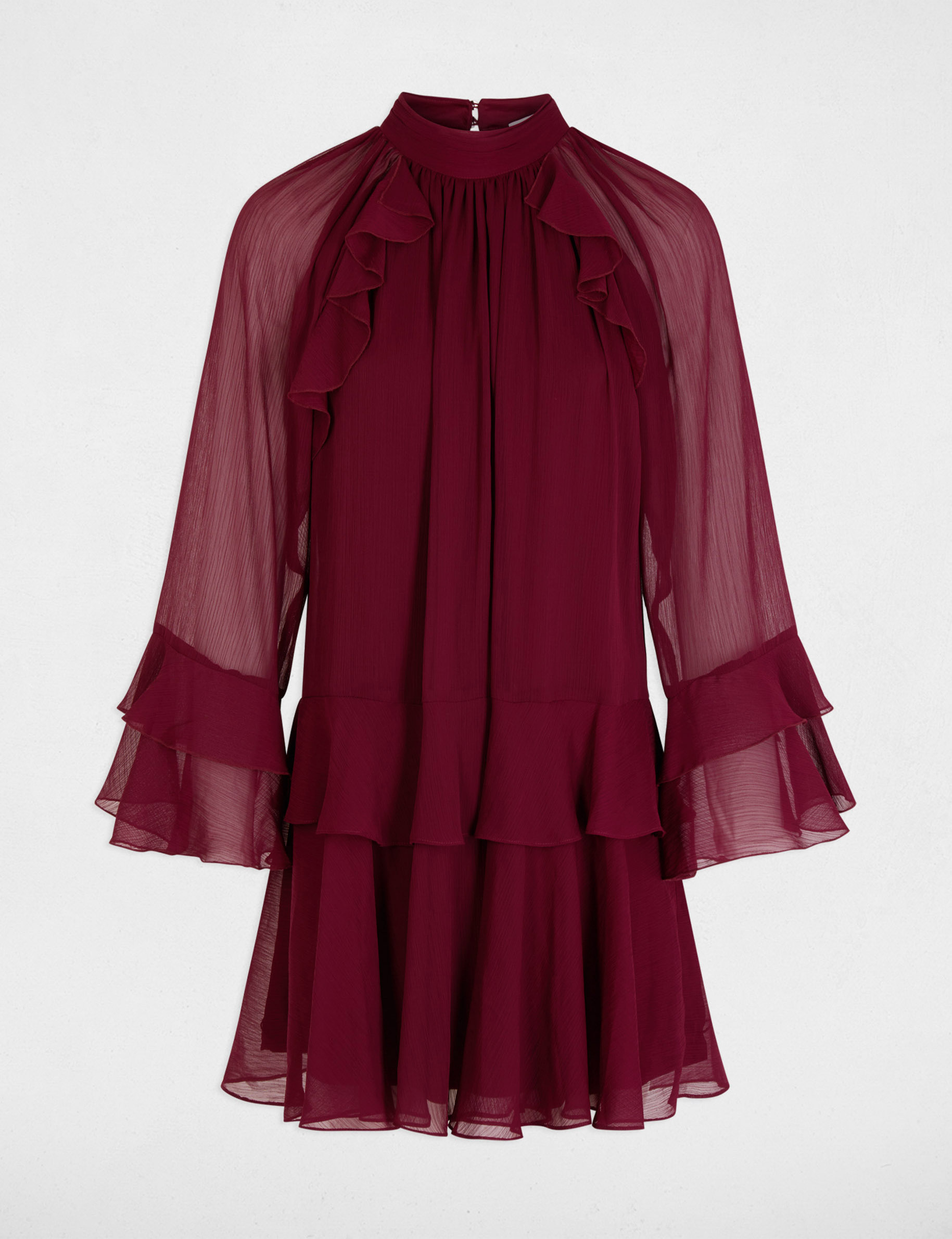 Robe courte fluide prune femme