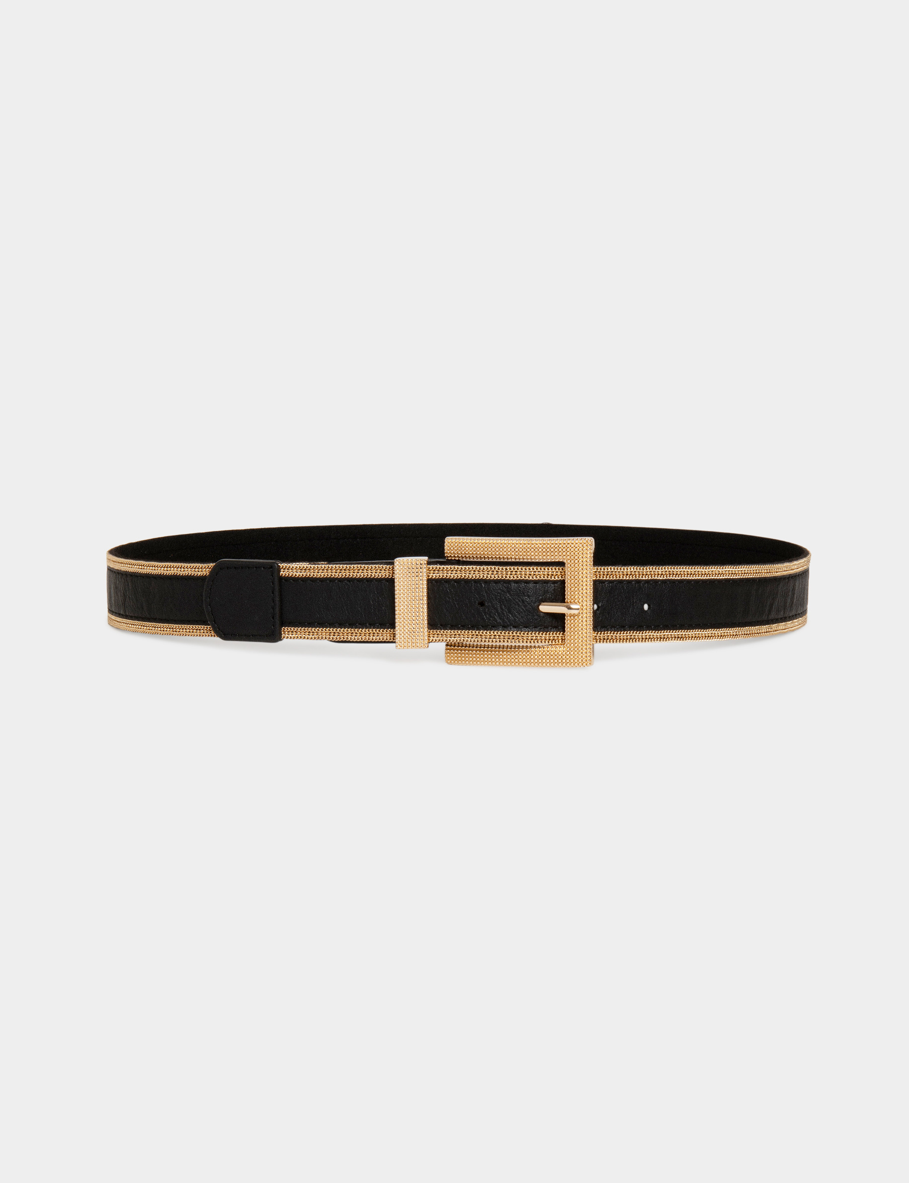 Ceinture détails chaînes noir femme