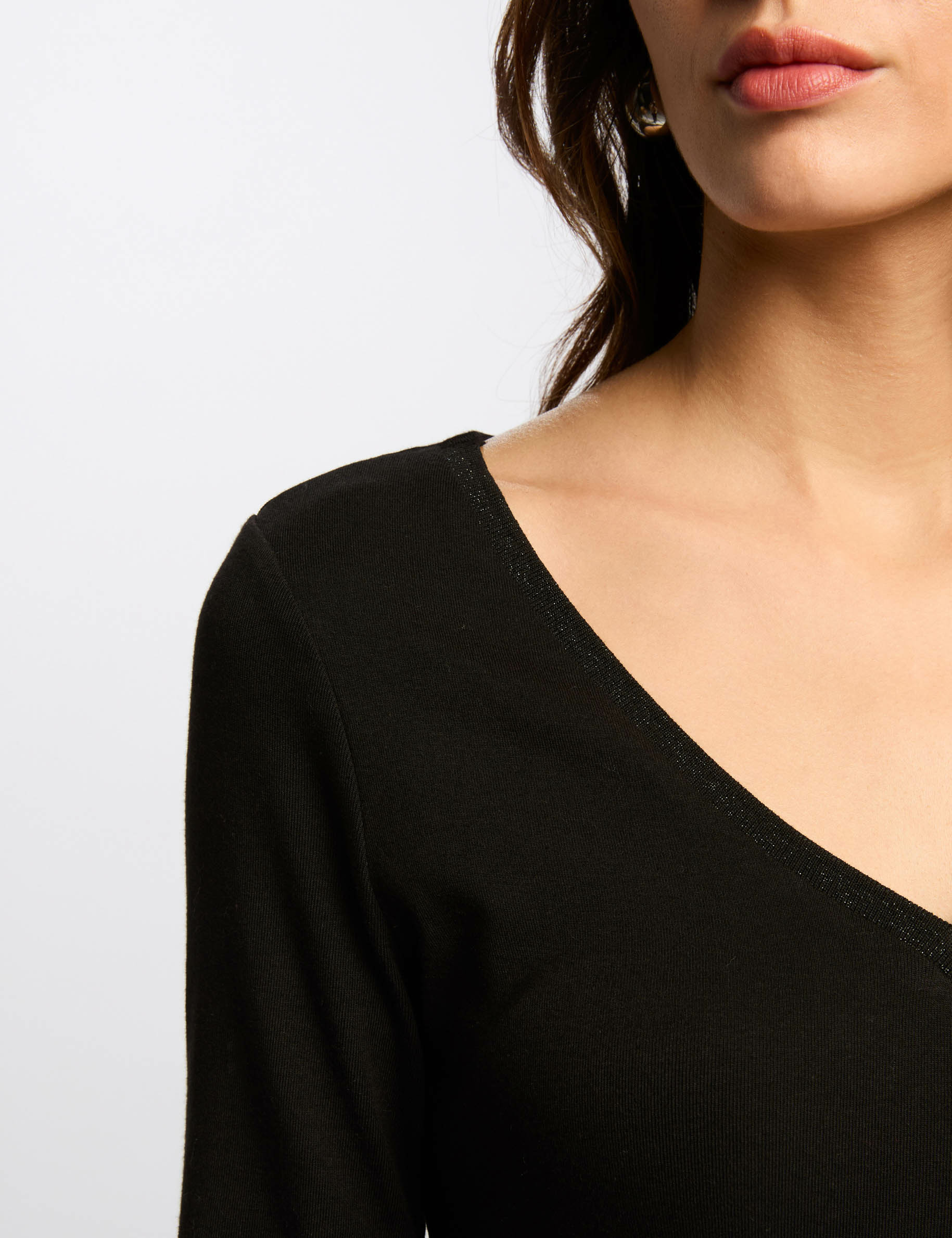 t shirt manches longues noir femme T-shirt manches longues noir femme