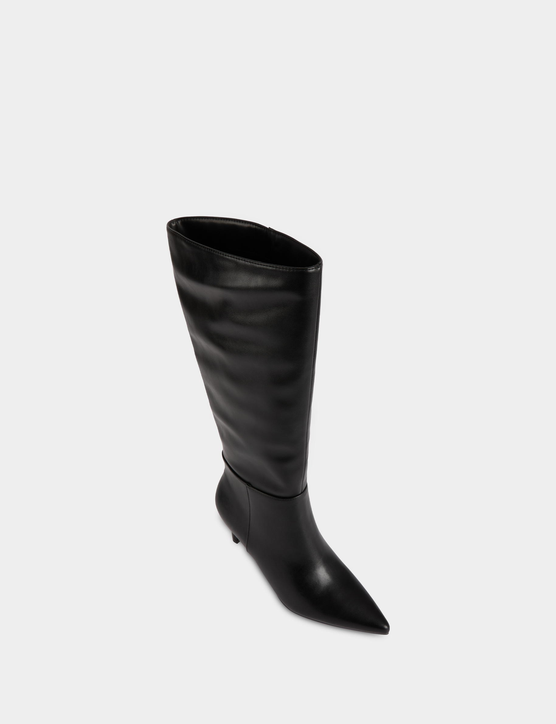 Botte &agrave; talon similicuir noir femme