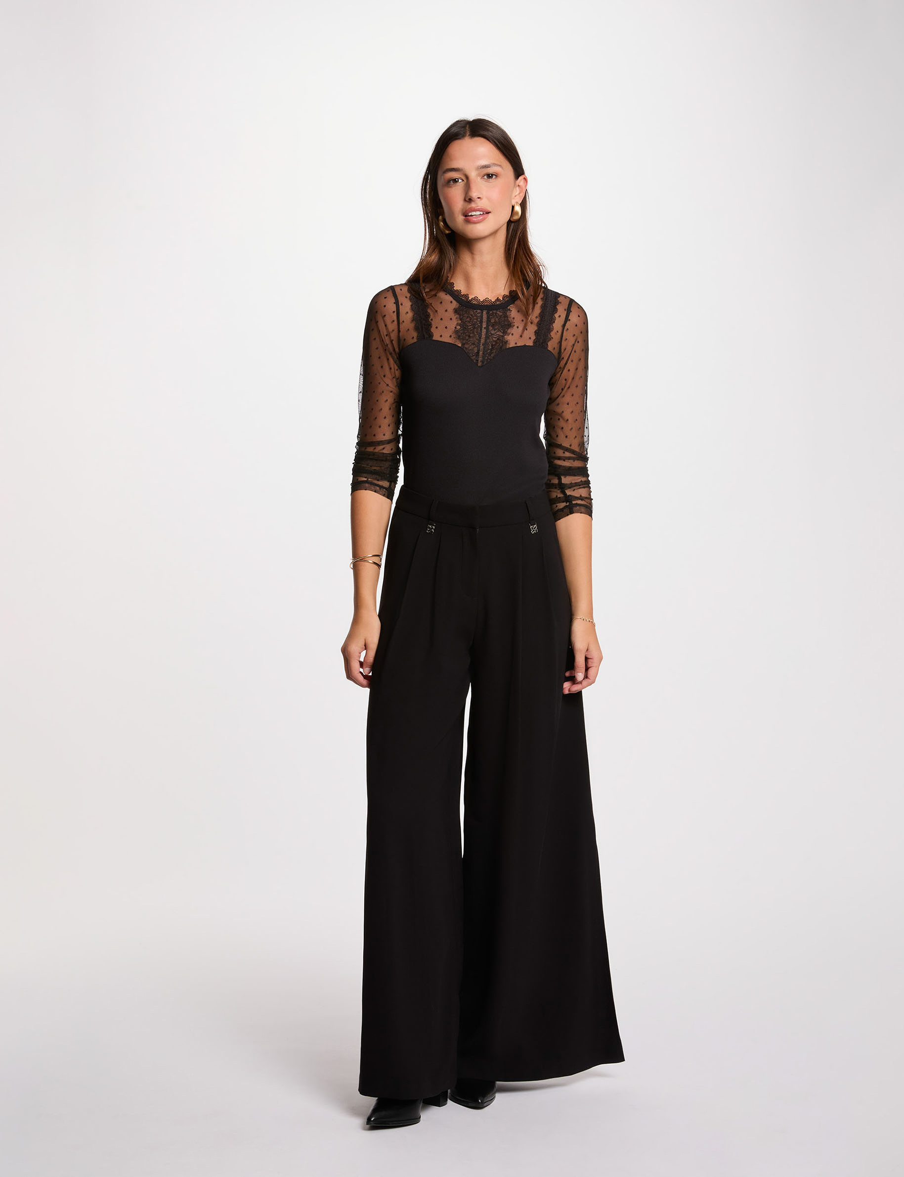 t shirt manches longues noir femme T-shirt manches longues noir femme