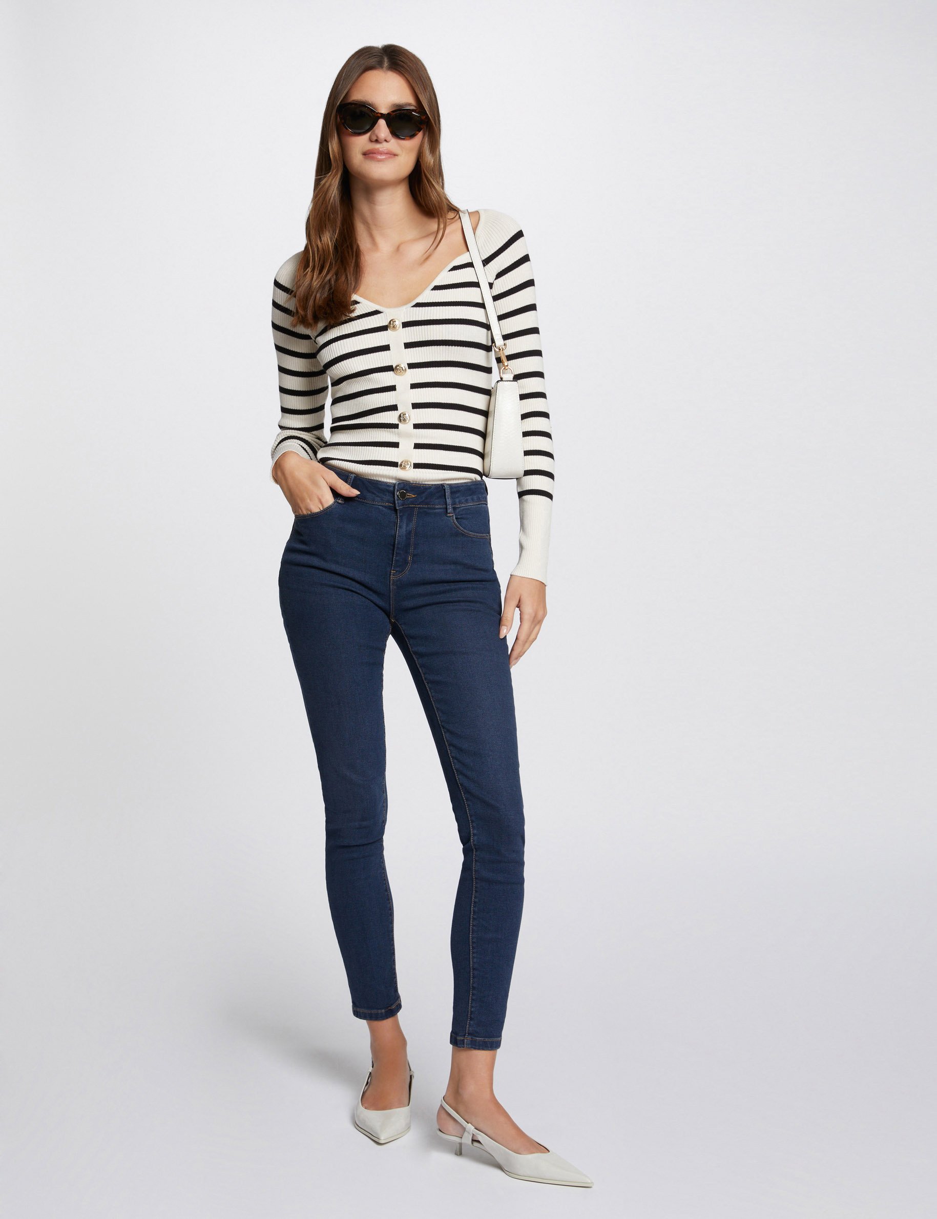 Jeans slim taille standard jean brut femme