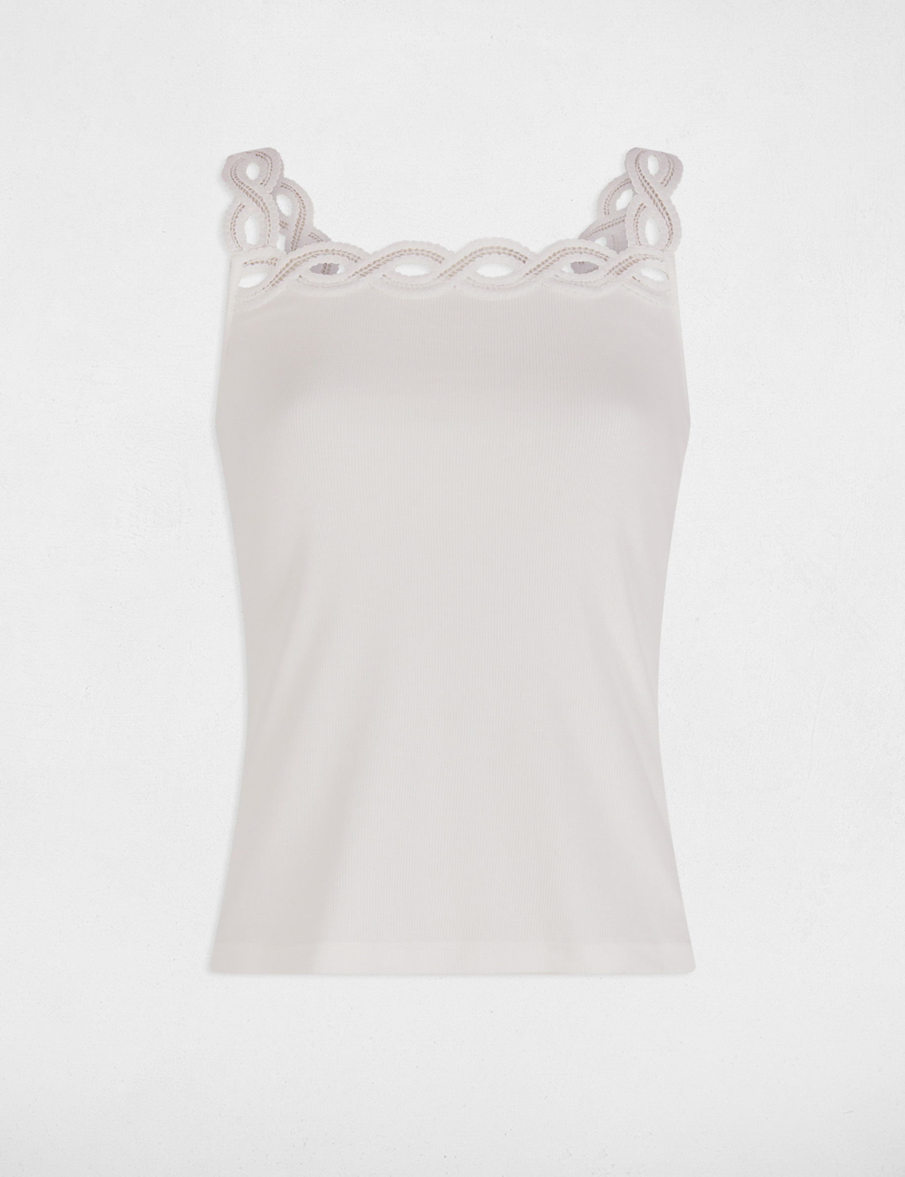top met brede bandjes helder wit vrouw Top met brede bandjes helder wit vrouw