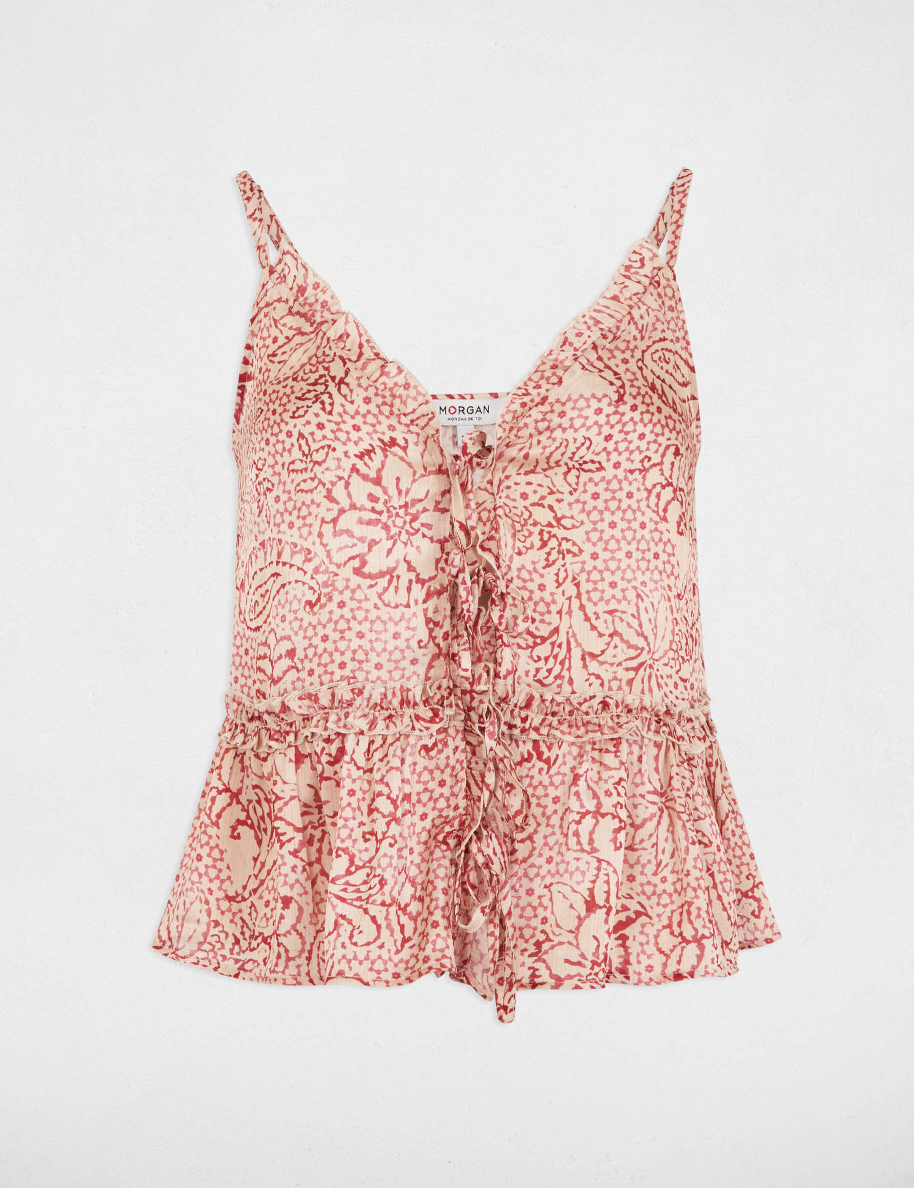 top bretelles imprime multicolore femme meerkleurig vrouw
