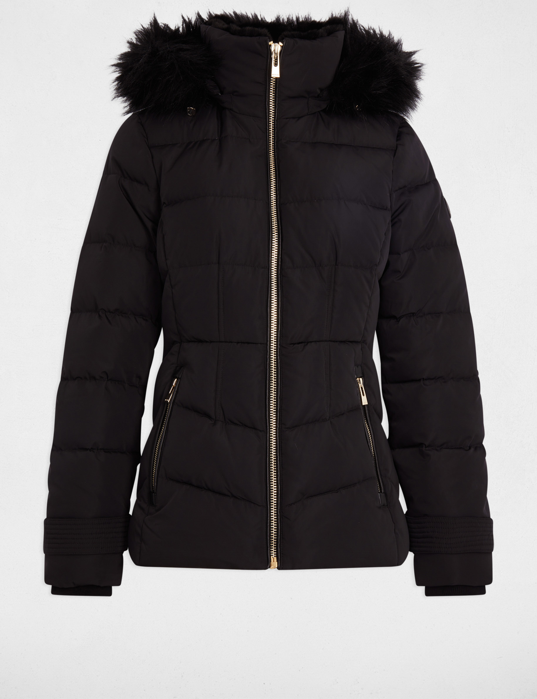 Doudoune courte ajustée noir femme