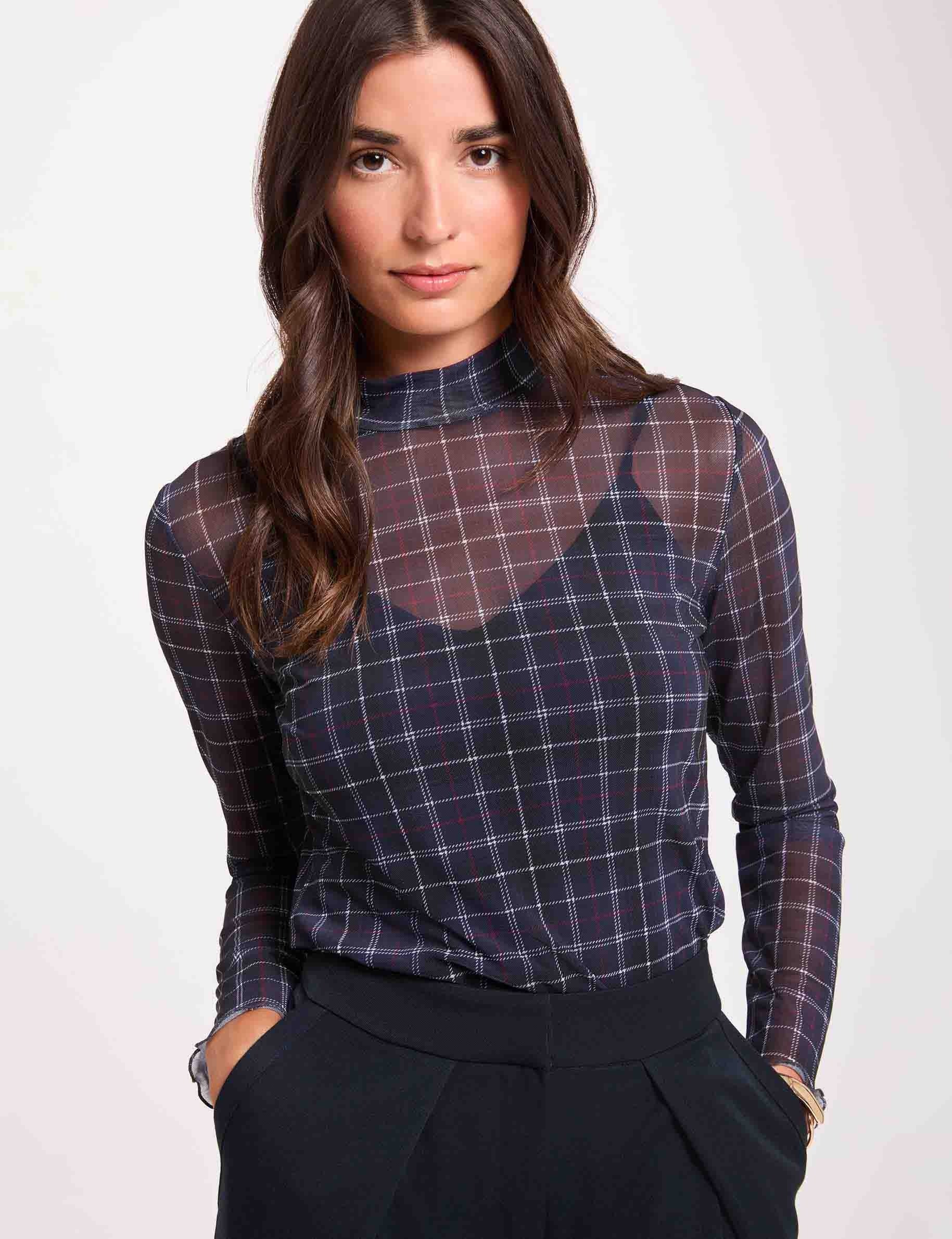 T-shirt cintr&eacute; en transparence multicolore femme