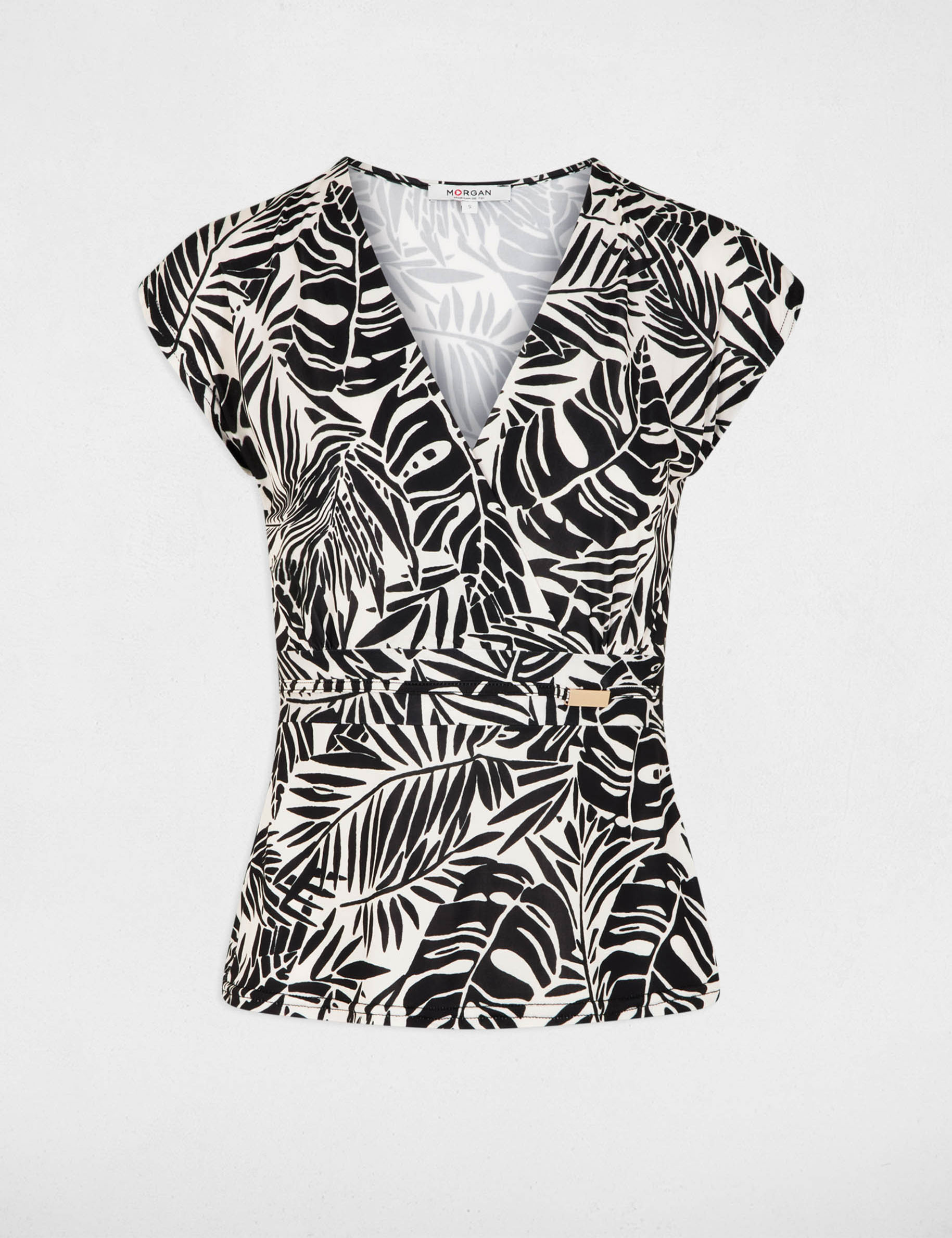 T-shirt ajust&eacute; d&eacute;collet&eacute; multicolore femme